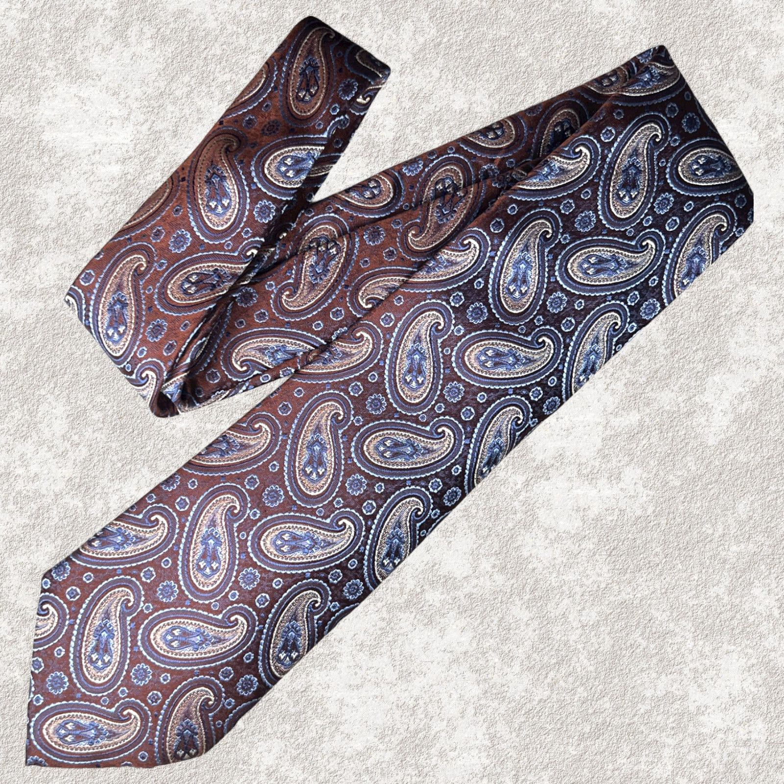 Burma Bibas BURMA-BIBAS 100% Silk Paisley Print Neck Designer Tie Size ONE SIZE - 1 Thumbnail