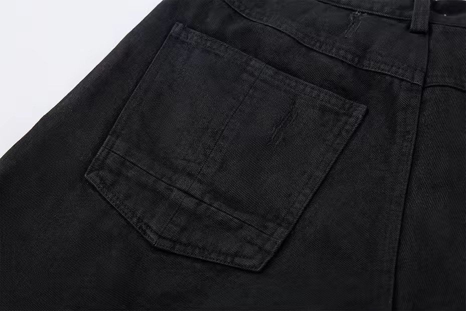 Jean Camouflage Patchwork Hole Vintage Black Shorts Jorts Size US 30 / EU 46 - 6 Thumbnail