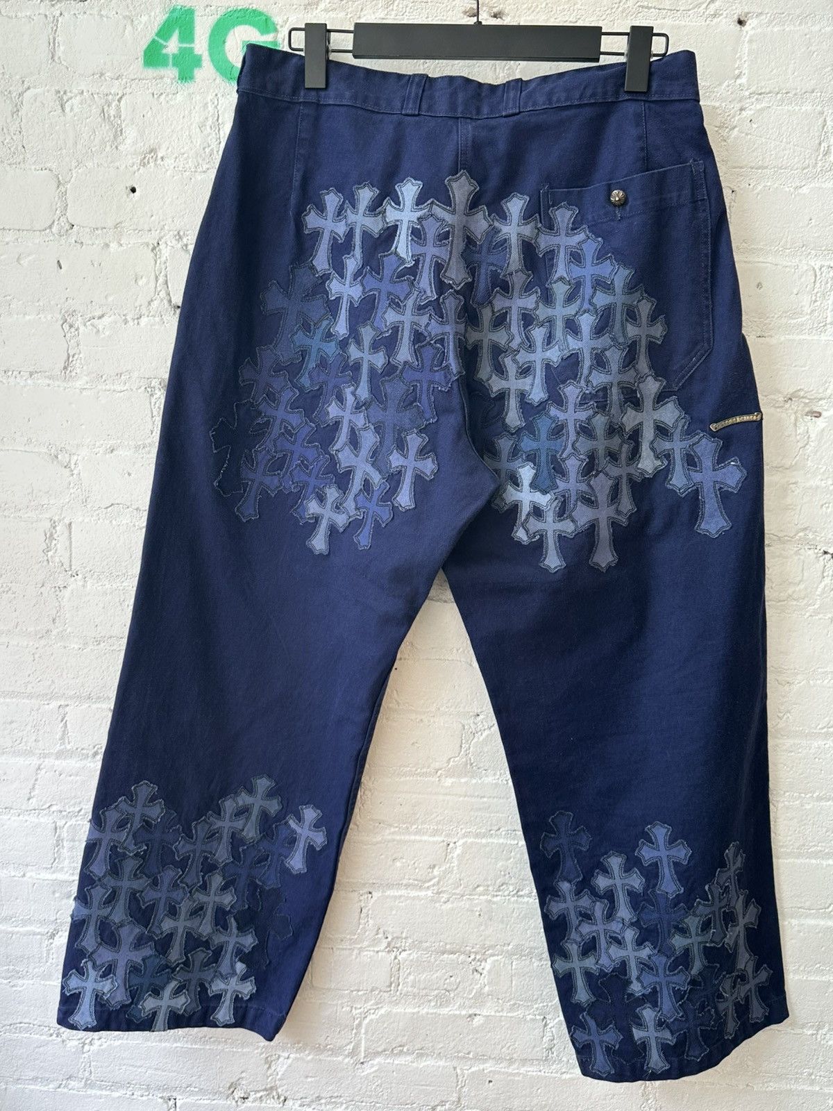 Chrome Hearts Chrome Hearts 100 CROSS FLOODED PATCH JEANS FRENCH 31 32 Size US 31 - 1 Thumbnail