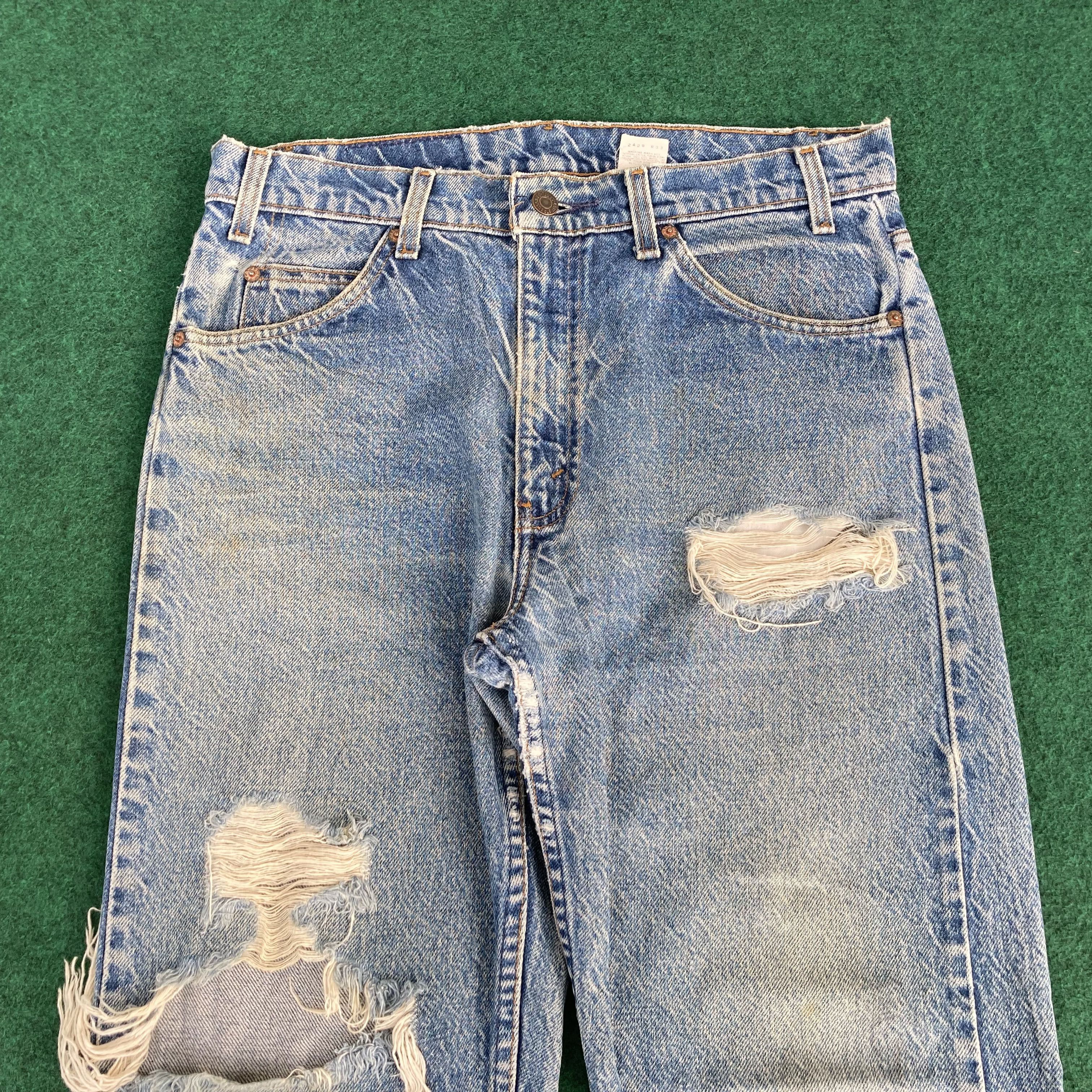 Levi's × Vintage Vtg Levis 505 Distressed Ripped 90s Punk Grunge Jeans Size US 32 / EU 48 - 3 Thumbnail