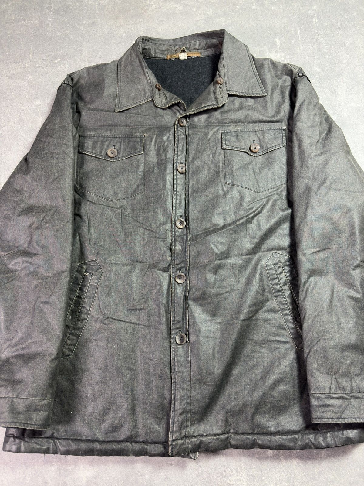 Roberto Cavalli 00s Class Roberto Cavalli Waxed Back Embroidery Jacket Coat Size US XL / EU 56 / 4 - 5 Thumbnail
