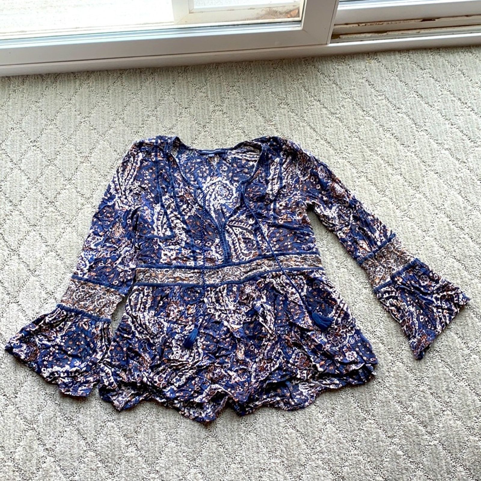 American Eagle Outfitters American Eagle boho bell sleeve western gypsy festival sz S Size S / US 4 / IT 40 - 1 Thumbnail