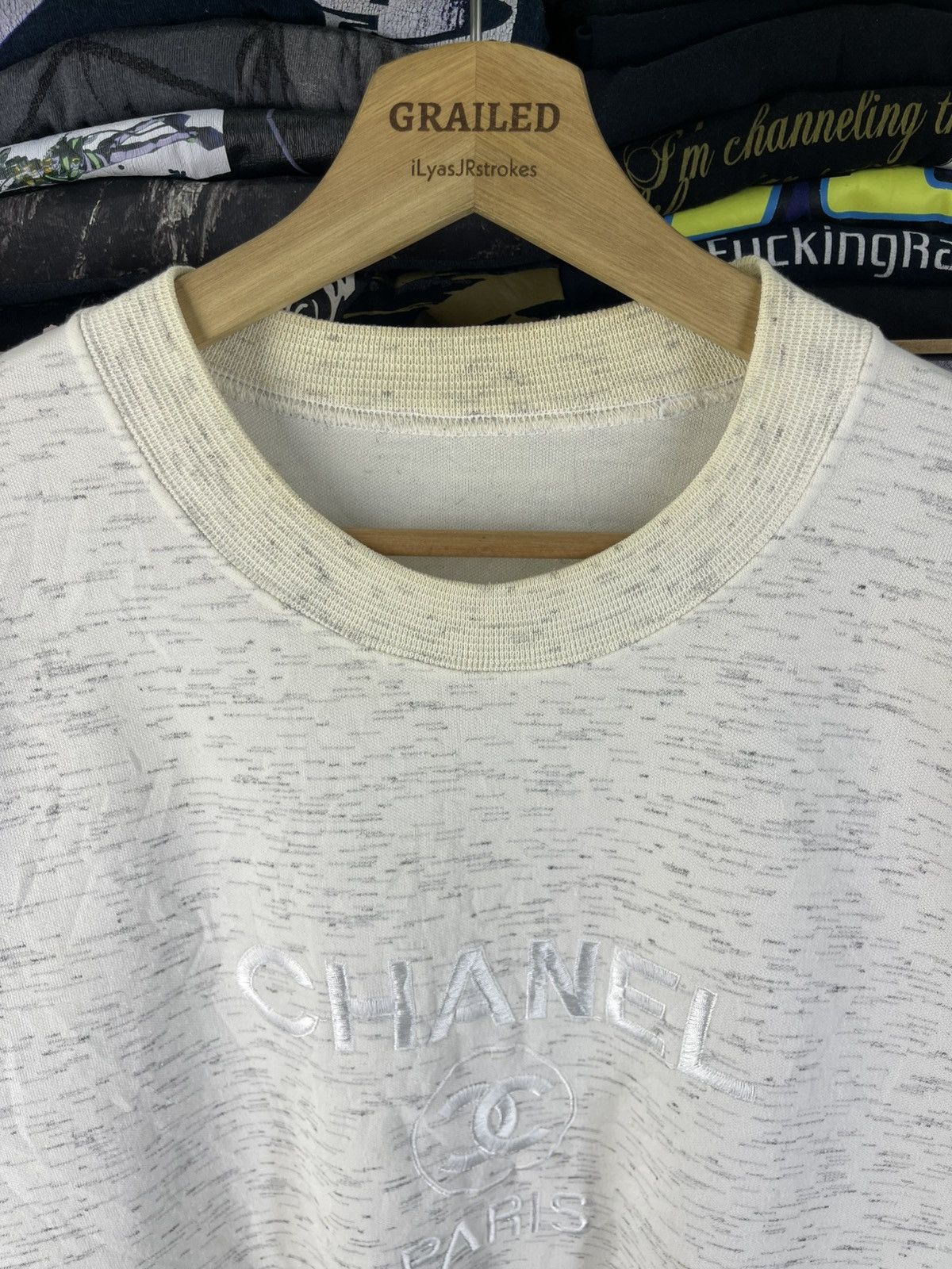 Vintage Vintage Chanel Embroidered Bootleg 90's Grey Sweatshirt Size US M / EU 48-50 / 2 - 13 Thumbnail