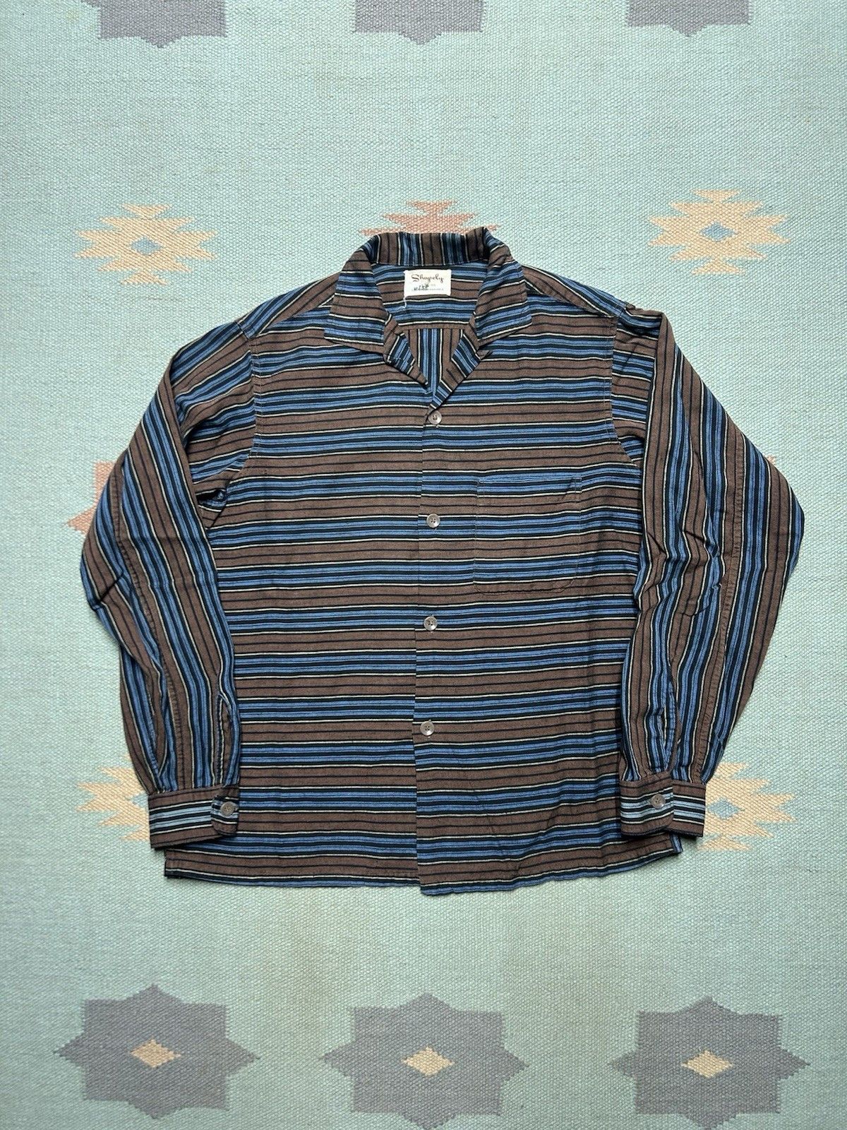 Vintage Vtg 50s button shirt rayon striped loop collar rockabilly M Size US M / EU 48-50 / 2 - 1 Thumbnail