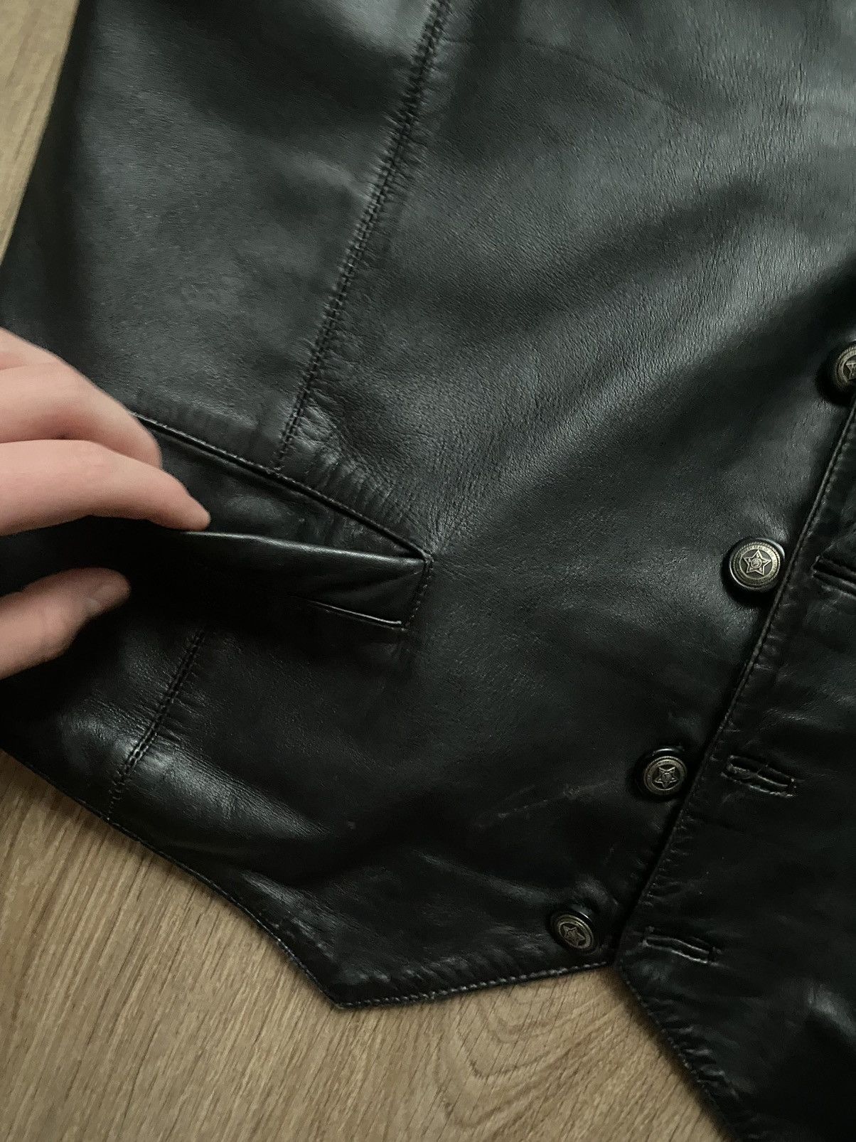 Japanese Brand × Vintage Vintage Avant garde Leather Opium crazy Cowboy Vest XXL Size US XL / EU 56 / 4 - 2 Thumbnail