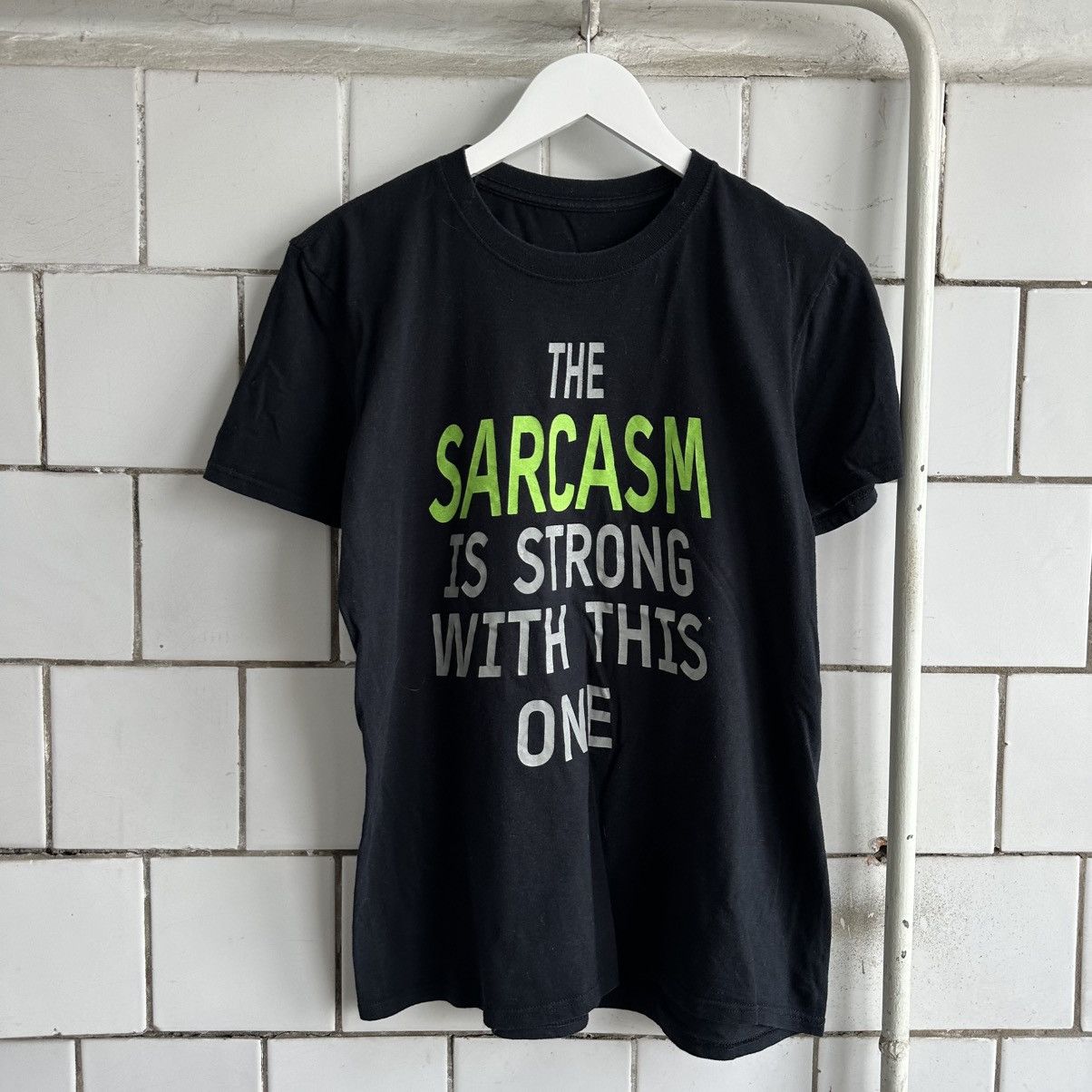 Japanese Brand VTG Japanese Style The Sarcasm Is Strong With This One Tee Size US XS / EU 42 / 0 - 1 Thumbnail