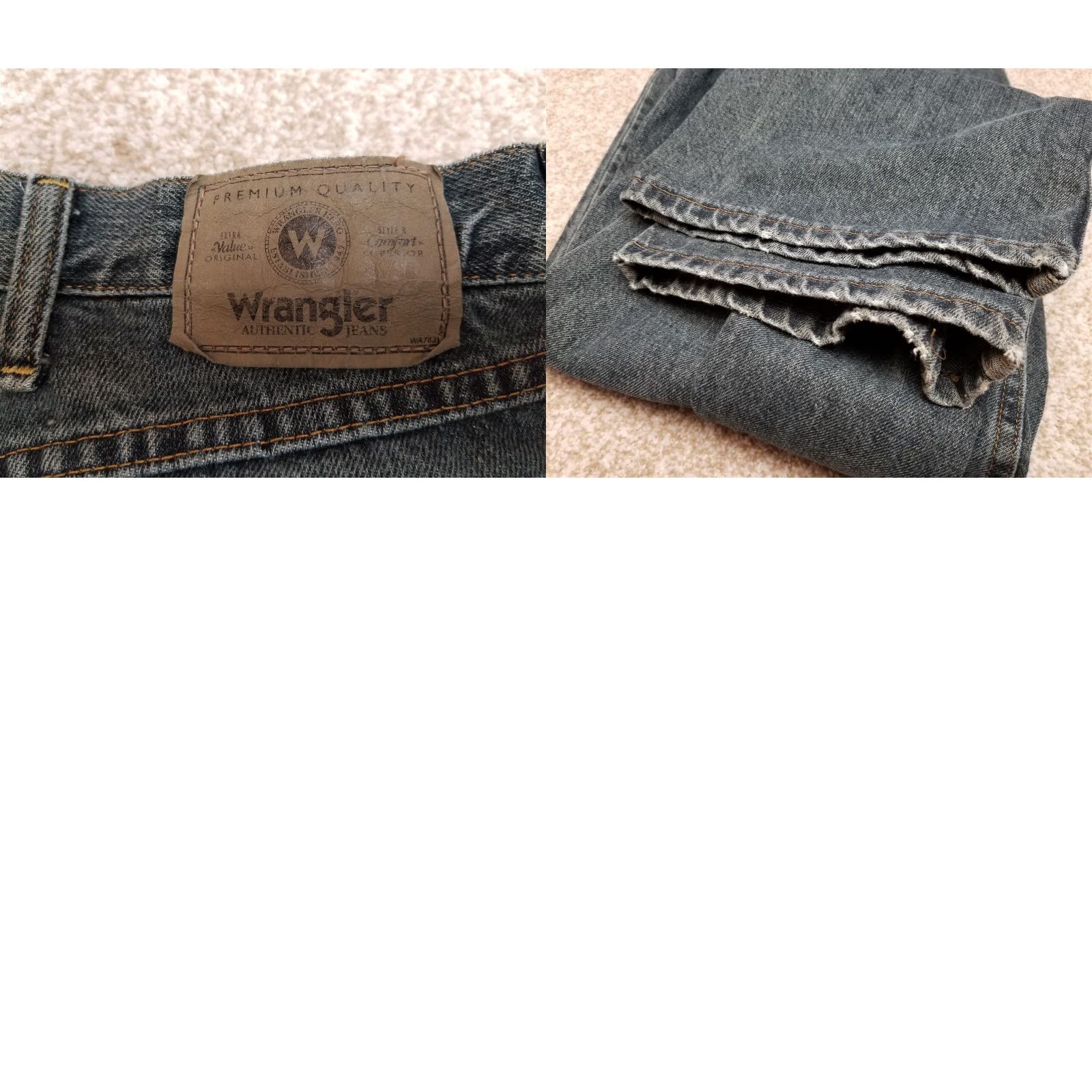 Wrangler Wrangler Jeans Mens 40x32 Blue Denim Premium Quality 100% Cotton Ranch Farm Work Jeans 40 Regular Blue 90s American USA Mens Size US 40 / EU 56 - 9 Thumbnail