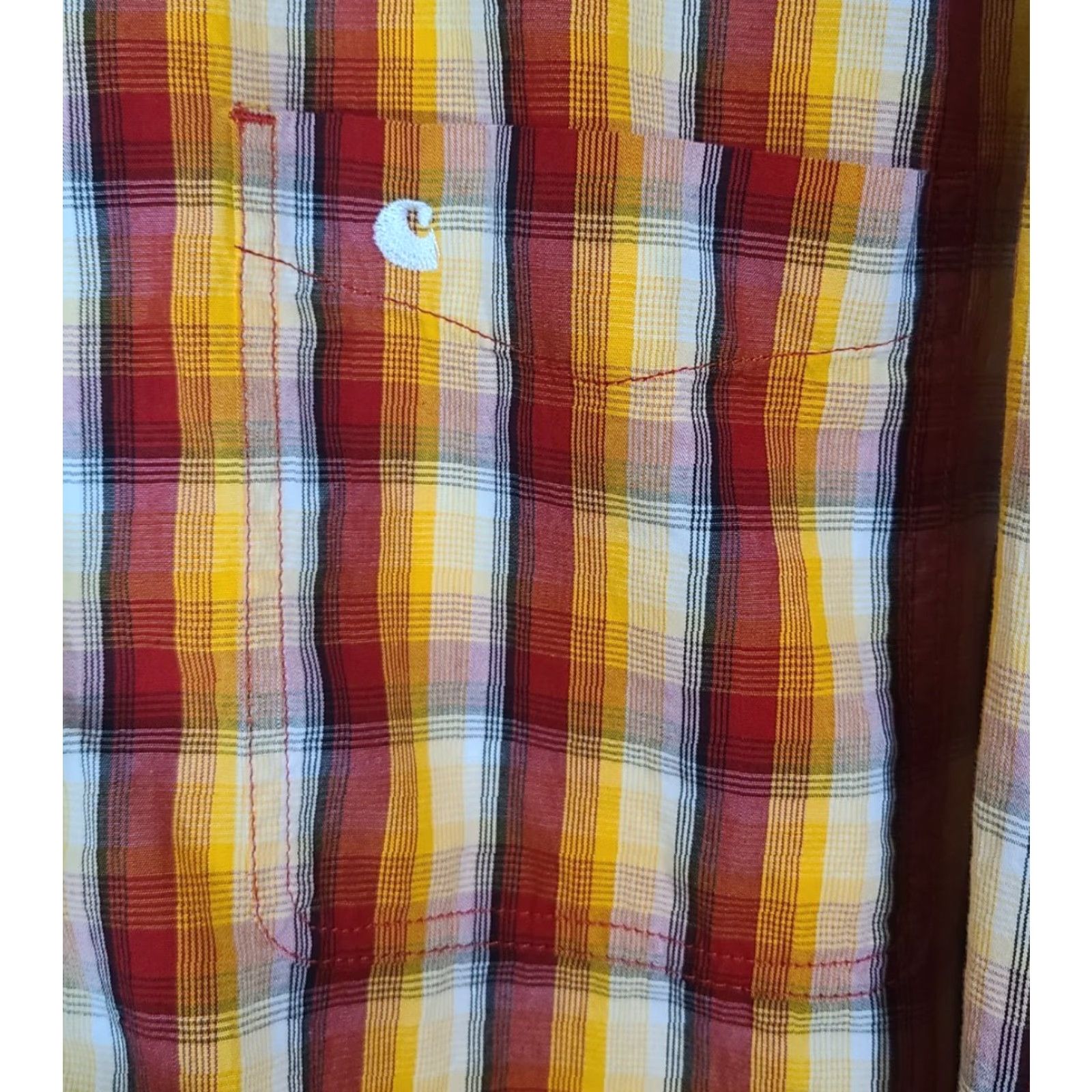 Carhartt Carhartt Shirt Mens XL Plaid Long Sleeve Button Pocket XLarge Cotton Yellow Size US XL / EU 56 / 4 - 4 Thumbnail