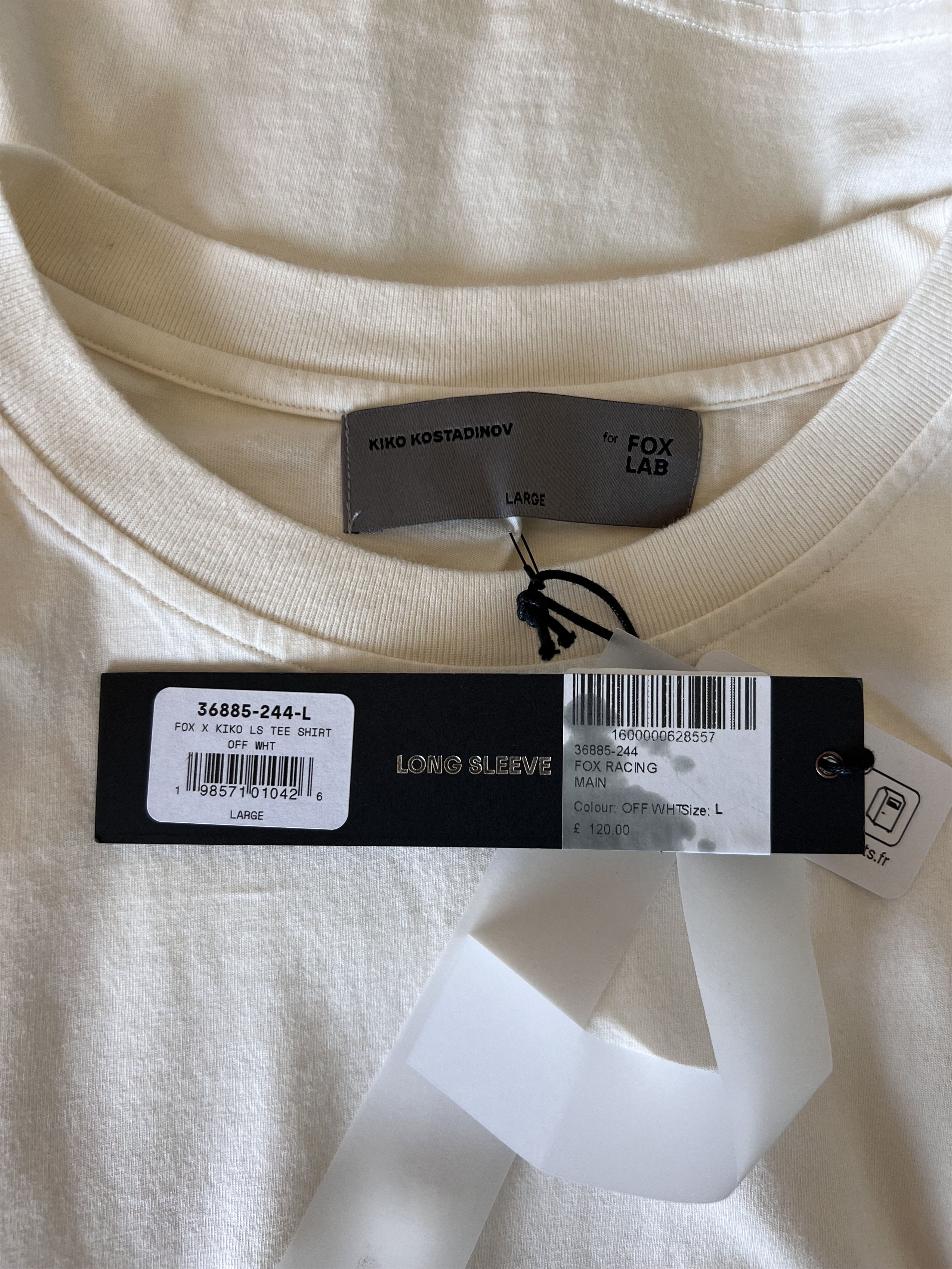 Fox Racing × Kiko Kostadinov Kiko Kostadinov Fox Racing Long Sleeve Tee in White Size US L / EU 52-54 / 3 - 6 Thumbnail