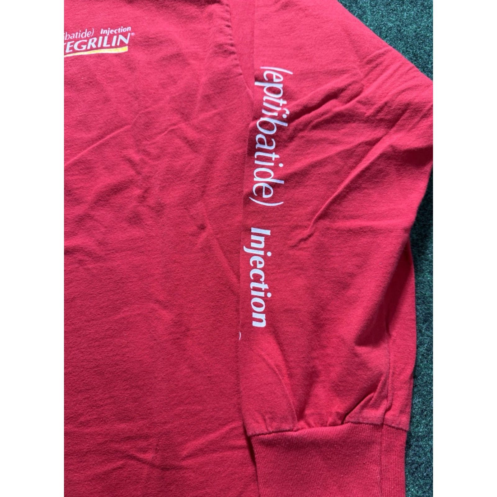 Vintage VINTAGE 90s Drug Shirt Integrilin Eptifibatide Injection T-Shirt Red Large Men Cotton Alstyle Apparel & Activewear Shirt 90s Mens Size US L / EU 52-54 / 3 - 5 Thumbnail