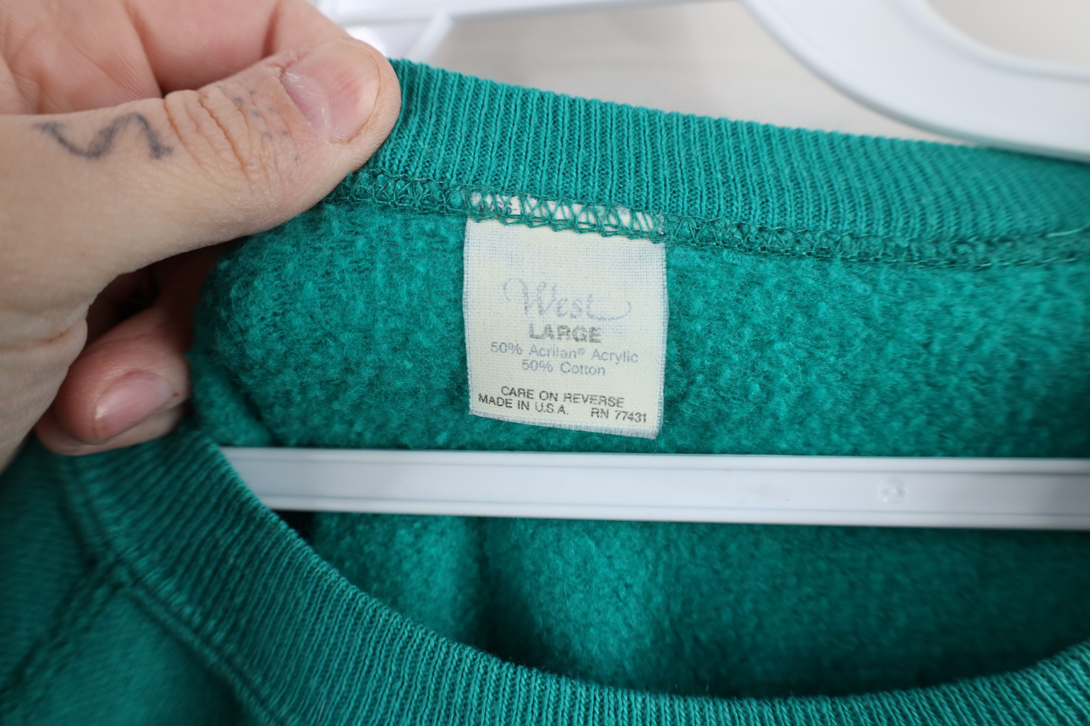 Vintage Vintage 70s 80s Streetwear Music Piano Sweatshirt Teal USA Size L / US 10 / IT 46 - 10 Thumbnail