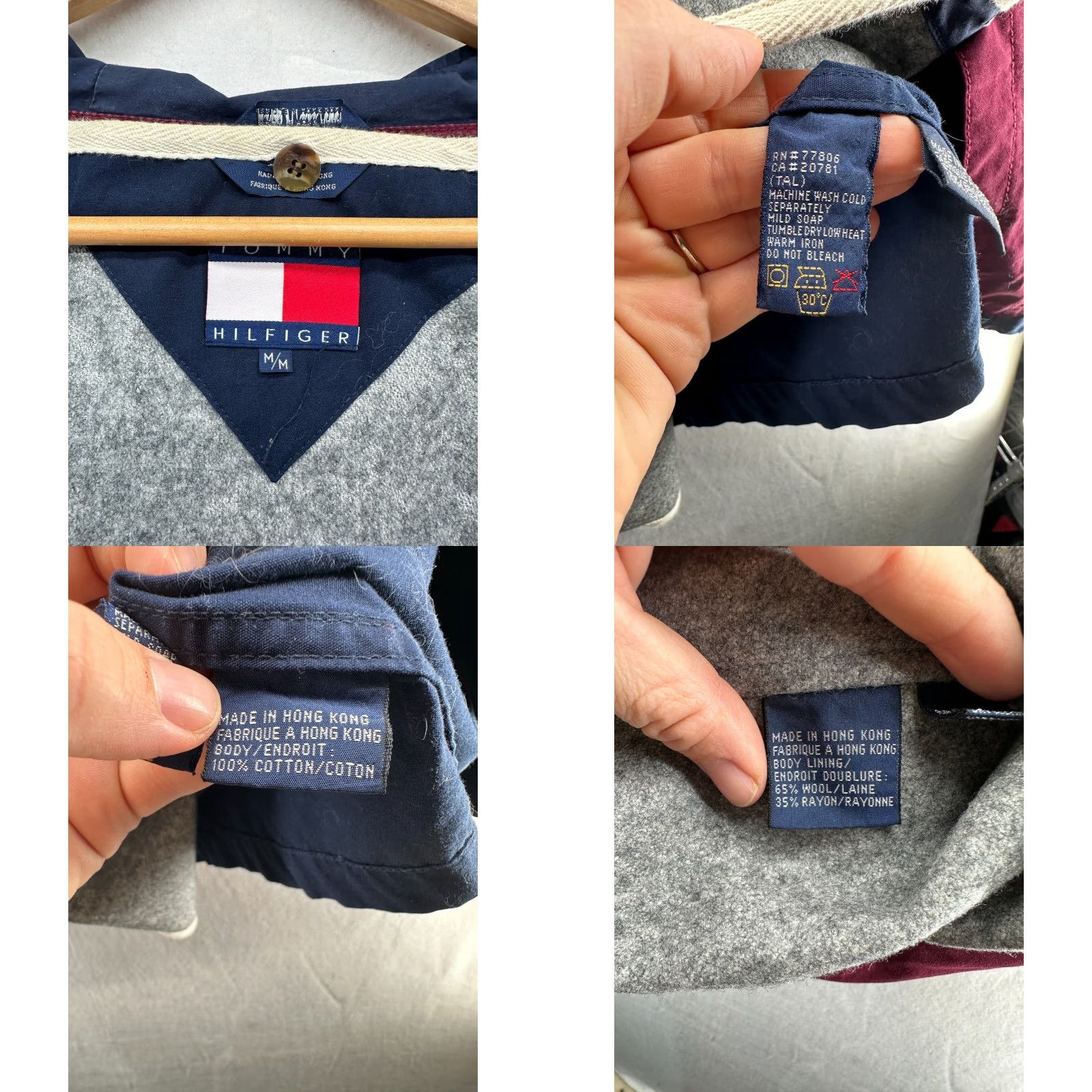 Tommy Hilfiger VINTAGE Tommy Hilfiger Athletics Coat Hooded Rain Jakcet Mens Medium Blue Size US M / EU 48-50 / 2 - 8 Thumbnail