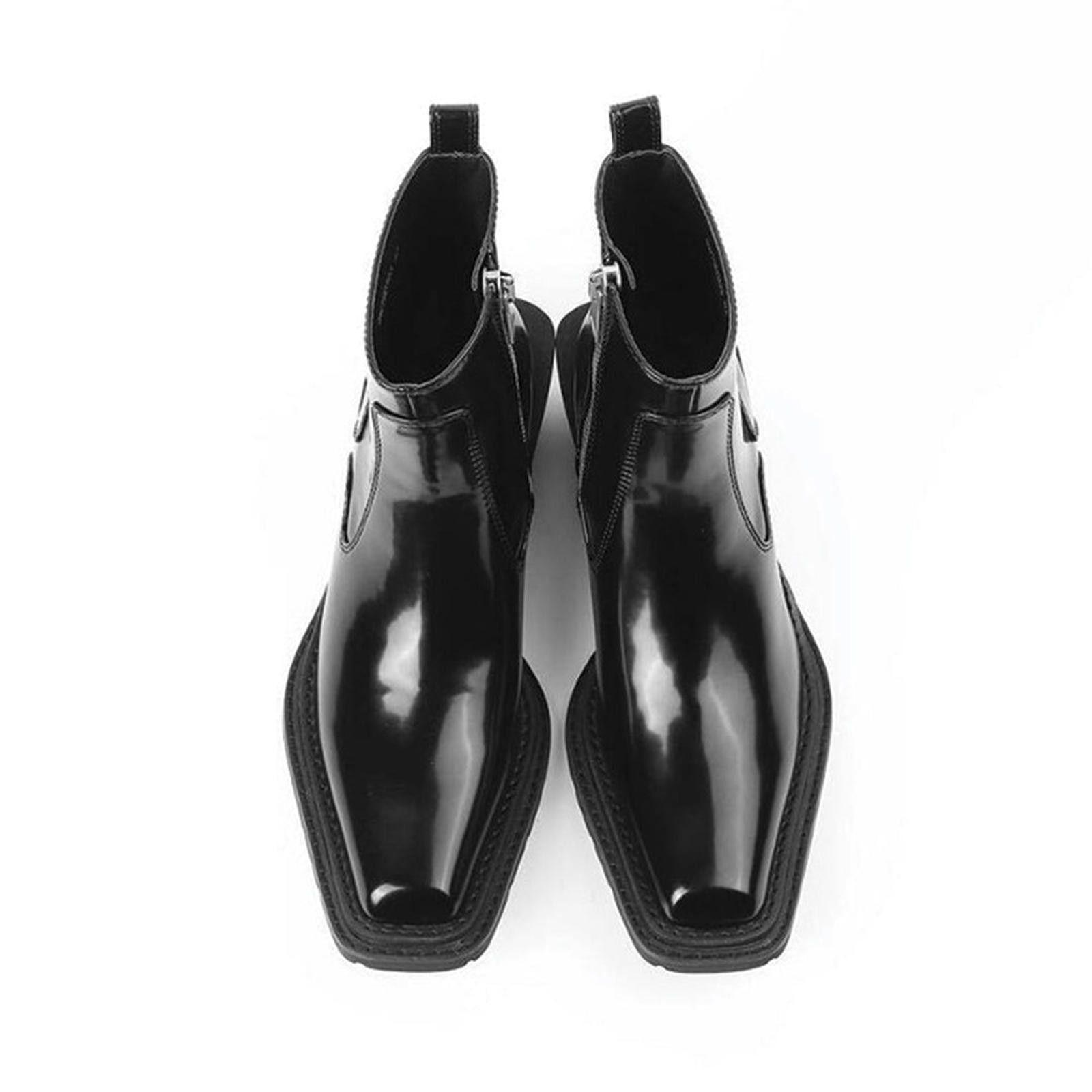 Leather Patent Leather Motorcycle Boots Size US 9 / EU 42 - 4 Thumbnail