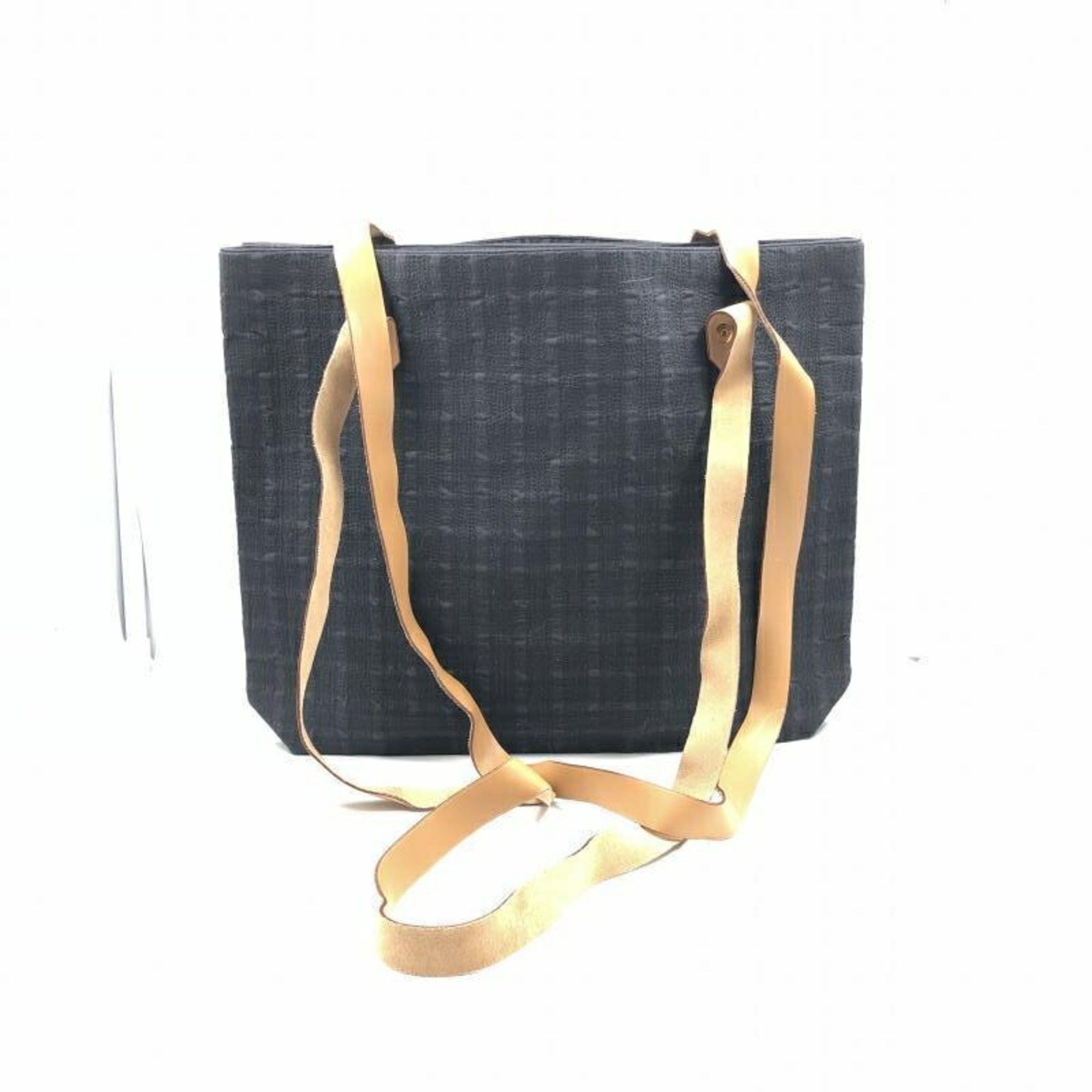image of Hermes Amedaba Kabadu Posh Black △Leather String Twist Hermes, Women's