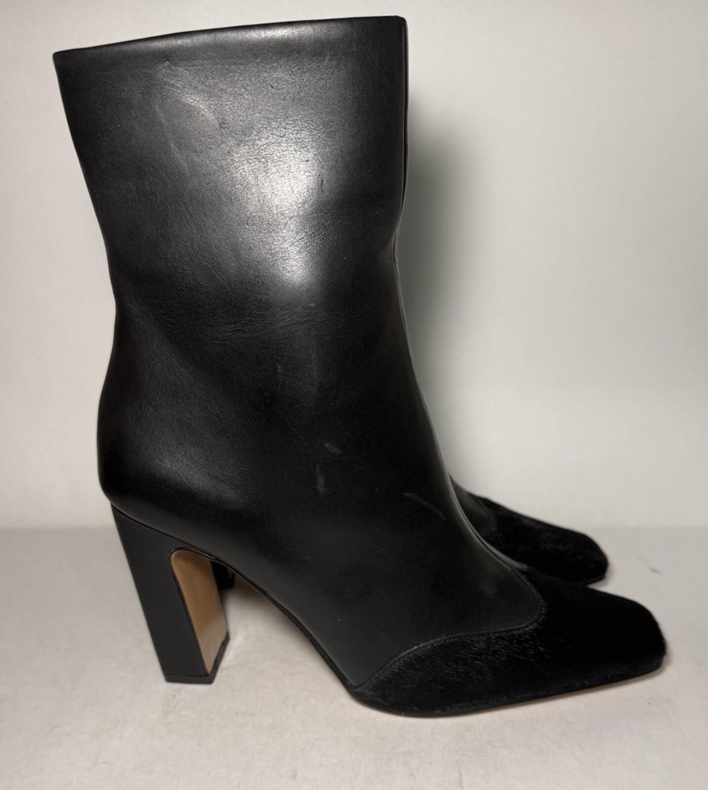 Steve Madden STEVE MADDEN Lyle Boot Leather Zipper Cow Hair Block Heel Size US 9.5 / IT 39.5 - 3 Thumbnail