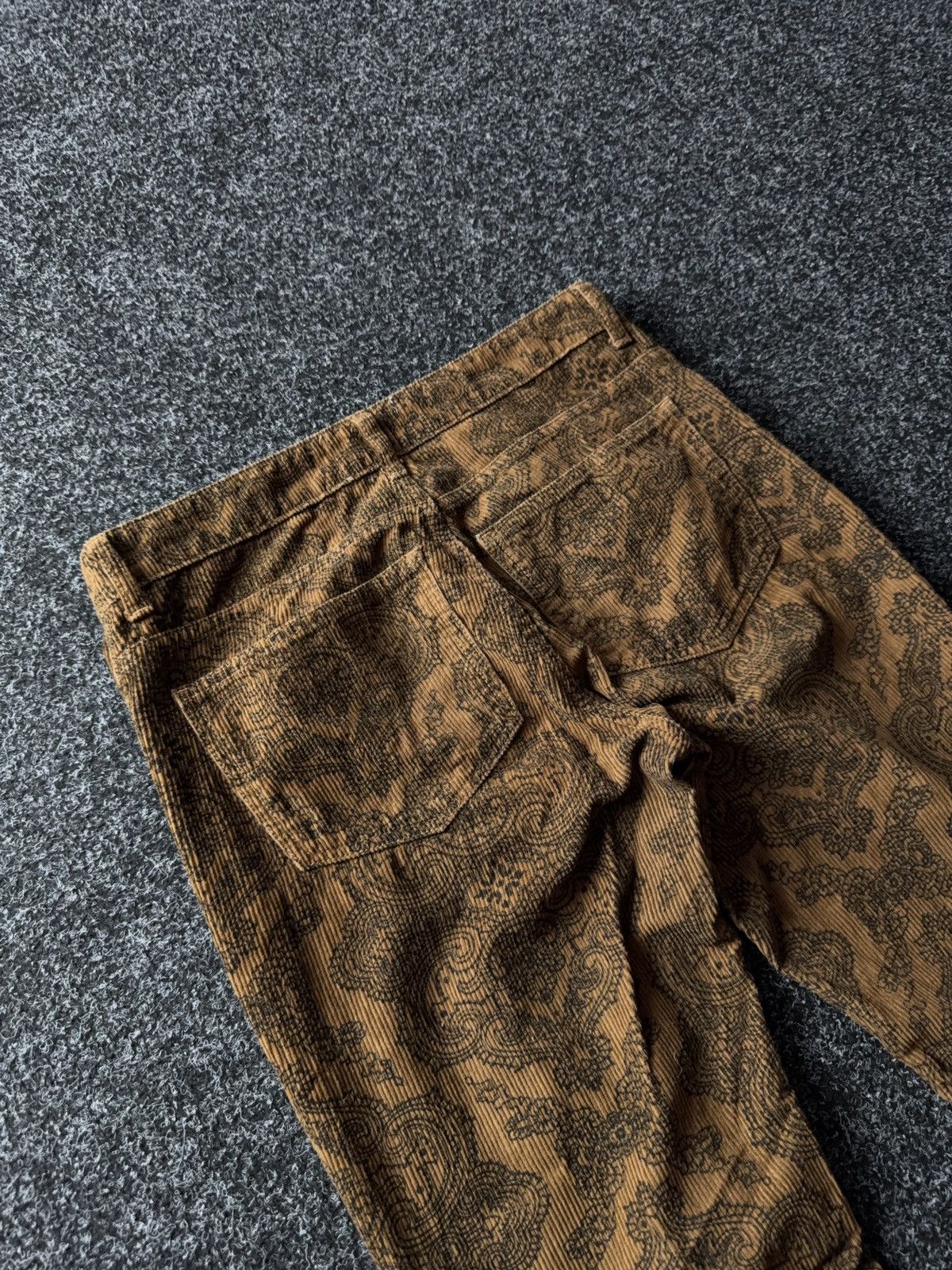 Japanese Brand Paisley Corduroy Flare Pants Y2K Japan Style Hysteric Mood Size 31" - 13 Thumbnail