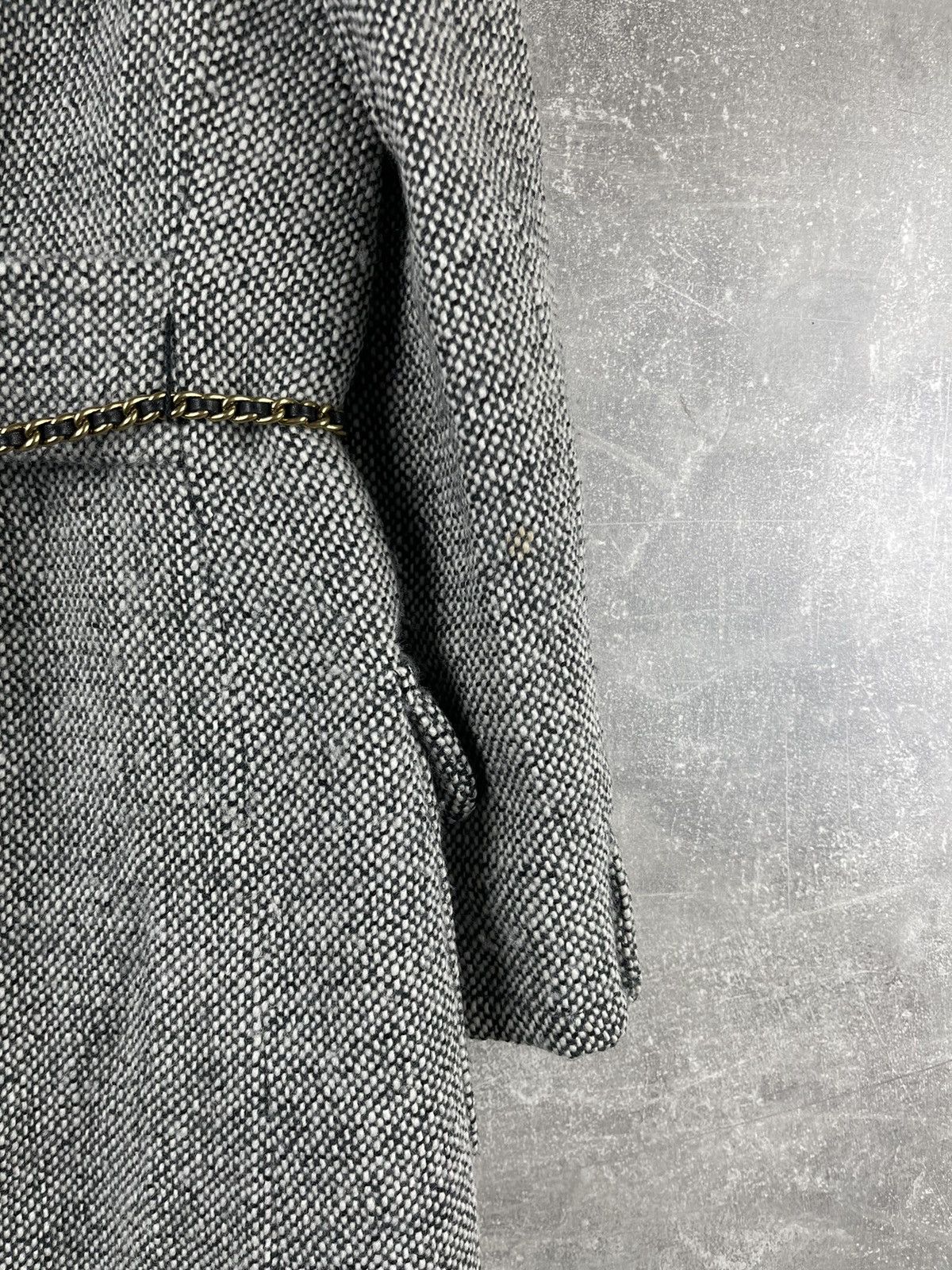 Miu Miu Miu Miu Wool Tailored Coat with Chain Belt Grey Size M / US 6-8 / IT 42-44 - 4 Thumbnail
