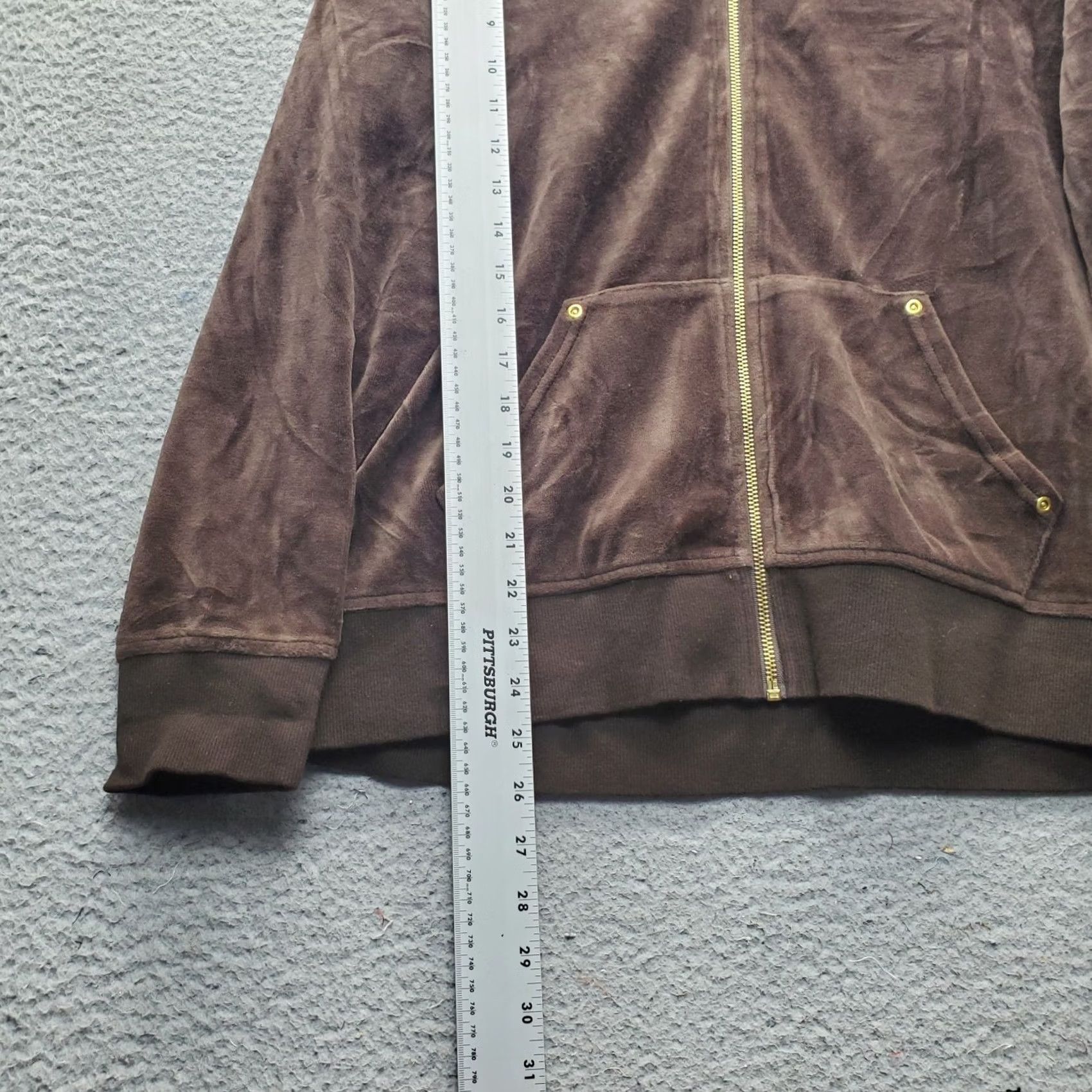 Vintage Style&co. Sport Track Jacket Womens L Brown Pockets Mock Neck Full Zip Jacket Size L / US 10 / IT 46 - 3 Thumbnail