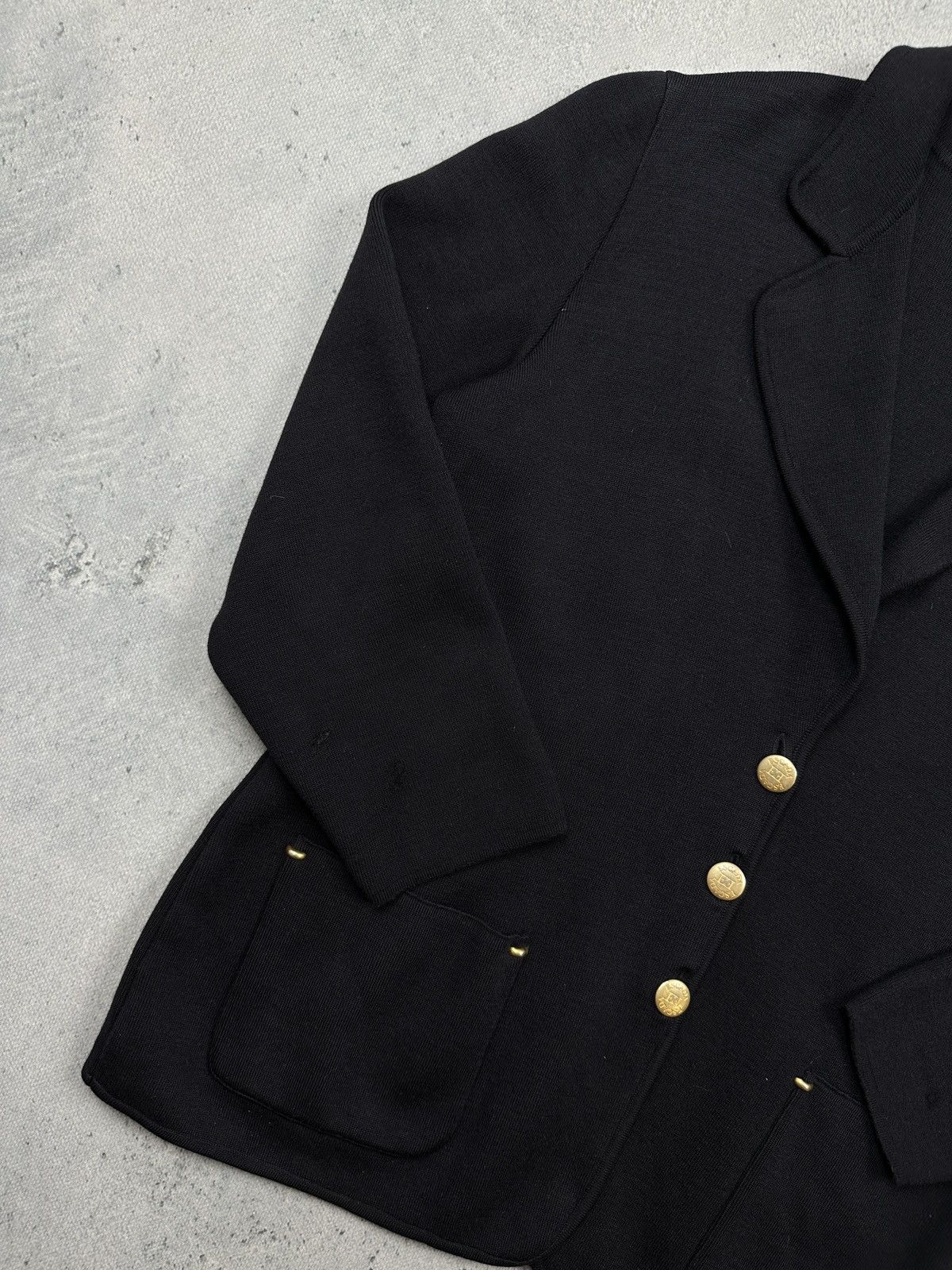 Escada Vintage Escada Margaretha Ley Black Wool Blazer Cardigan 80s Size L / US 10 / IT 46 - 19 Thumbnail
