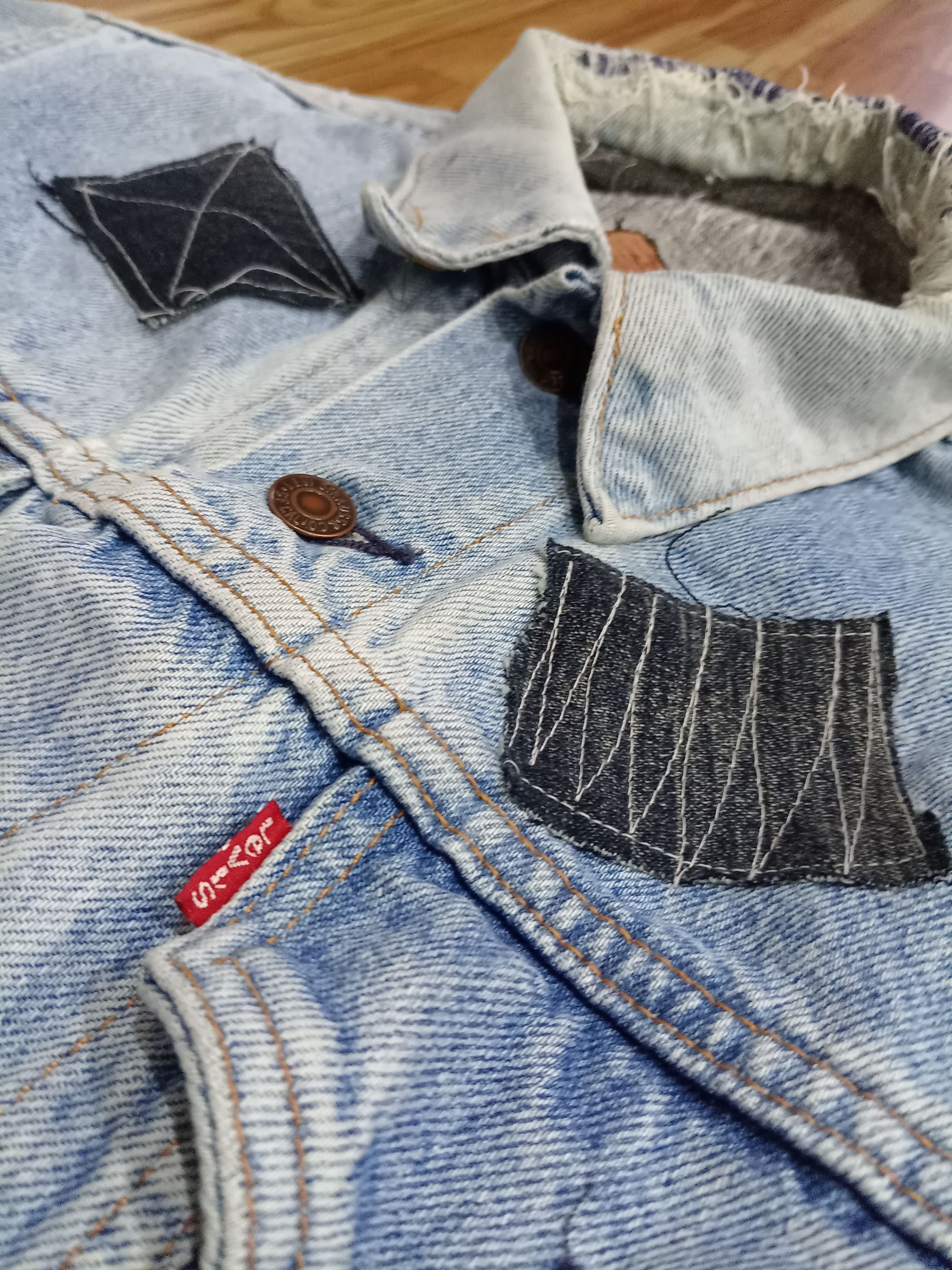 Levi's × Vintage Levis Patchwork Vintage denim trucker Jacket size small Size US S / EU 44-46 / 1 - 5 Thumbnail