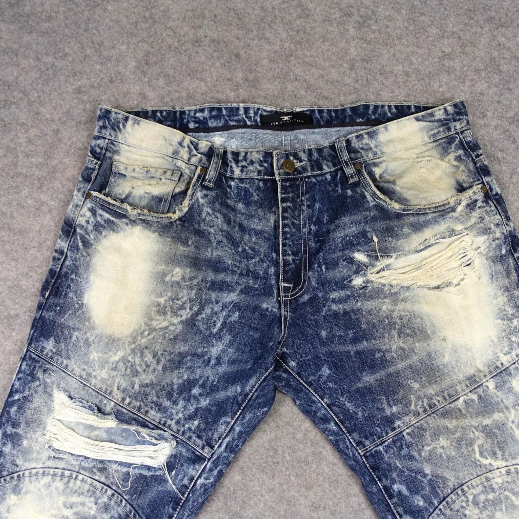 Jordan Craig Jordan Craig Jeans Mens 40x32 Blue Acid Wash Distressed Denim Pants Grunge Skate Size US 40 / EU 56 - 2 Thumbnail