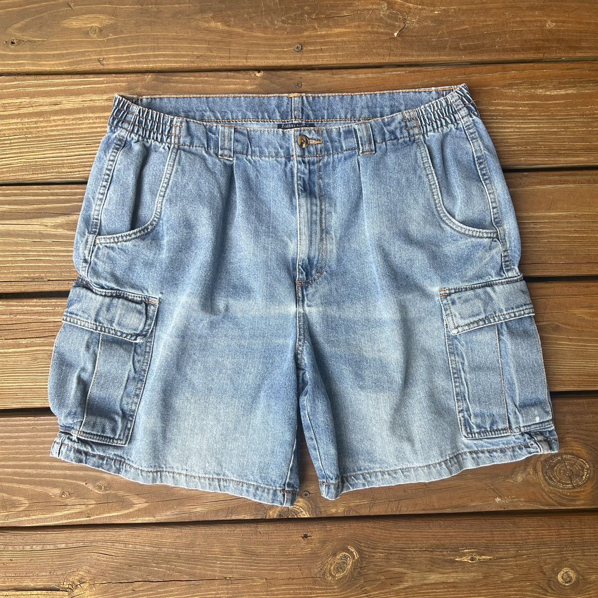 Vintage Vintage 1990’s John Blair Light Faded Denim Cargo Shorts | Grailed