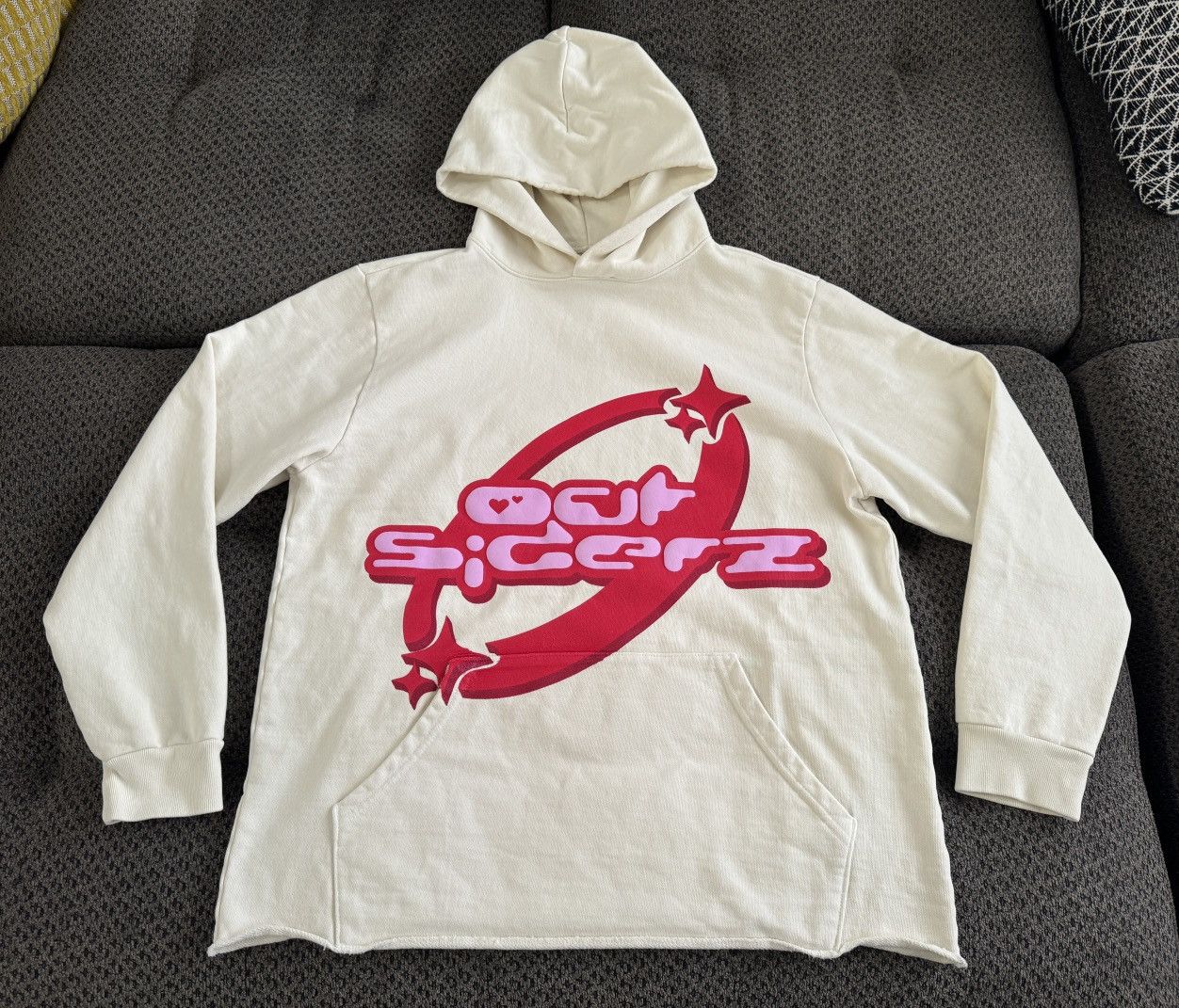 Other Life Of An Outsider Outsiderz Cropped Hoodie in Cream Large Size US L / EU 52-54 / 3 - 1 Thumbnail