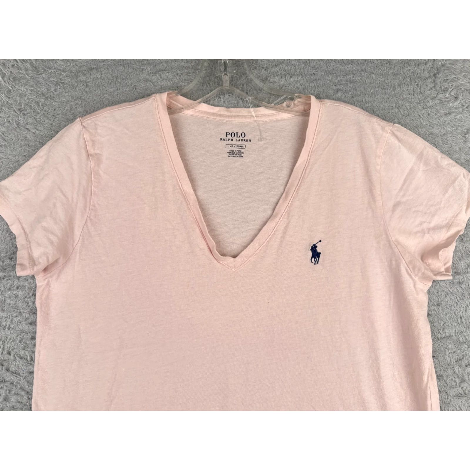 Ralph Lauren VINTAGE Polo Ralph Lauren Shirt Junior Large Pink 100% Cotton V-Neck Short Sleeve Mens (L) Pink Embroidered Logo Modern Classic Sports Womens? Size US L / EU 52-54 / 3 - 4 Thumbnail