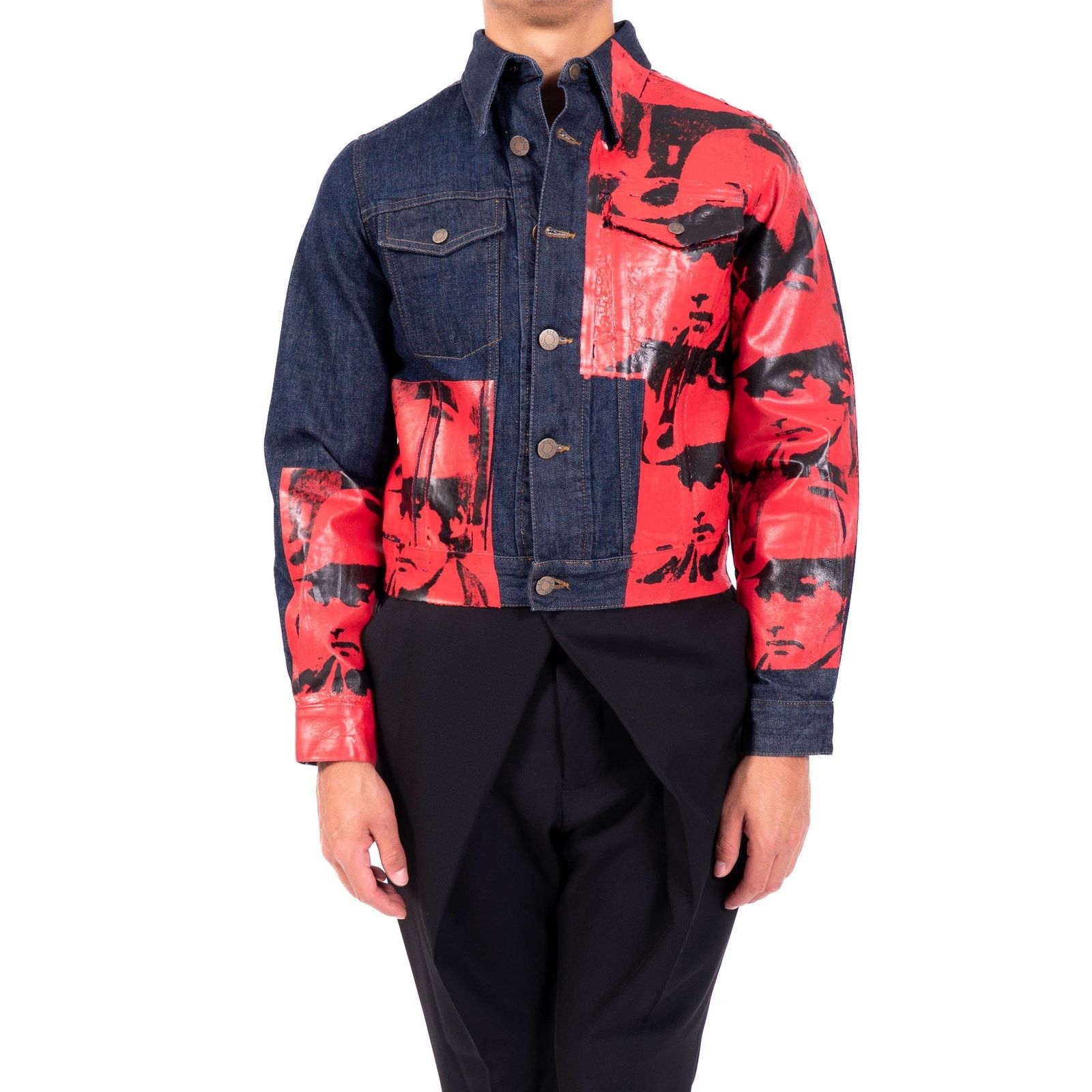 Calvin Klein 205W39NYC SS18 Dennis Hopper Screenprinted Denim Trucker Jacket Size US S / EU 44-46 / 1 - 3 Thumbnail