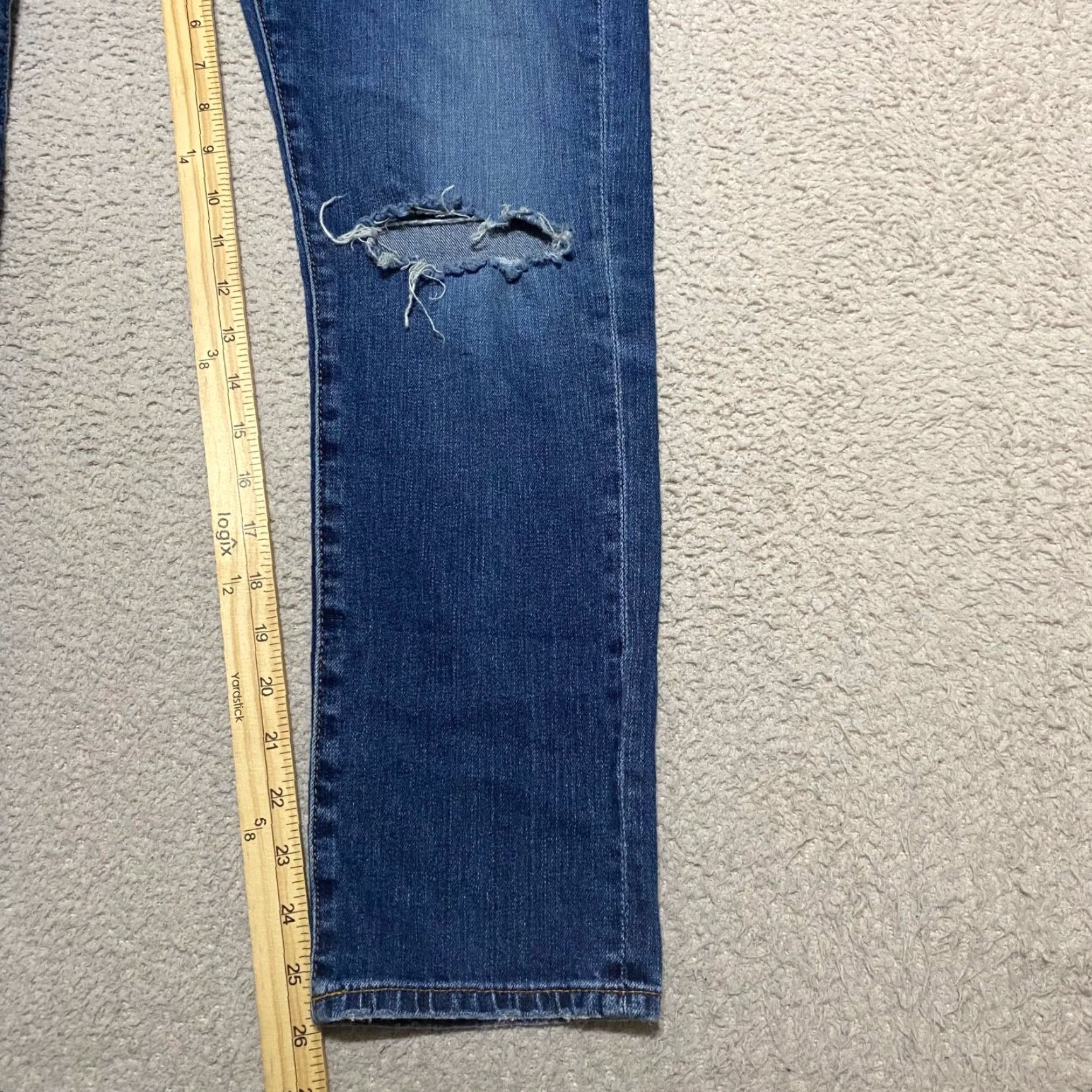 Denime AG Adriano Goldschmied Jeans Women's Slim Straight Blue Denim Dark Wash 26 5-Pocket Design Button Zipper Mid Rise Adult Regular Jeans Womens BB Size 26" / US 2 / IT 38 - 3 Thumbnail