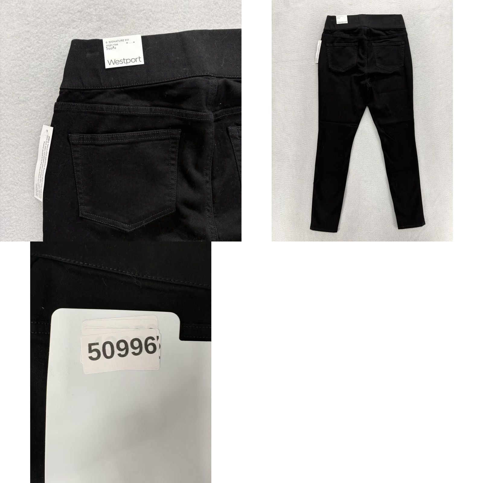 Vintage Westport Jegging Jeans Womens 6 Black High Rise Pull On Stretch Slim 5-Pocket Denim Women Black 6 Jeans) Size 28" / US 6 / IT 42 - 8 Thumbnail