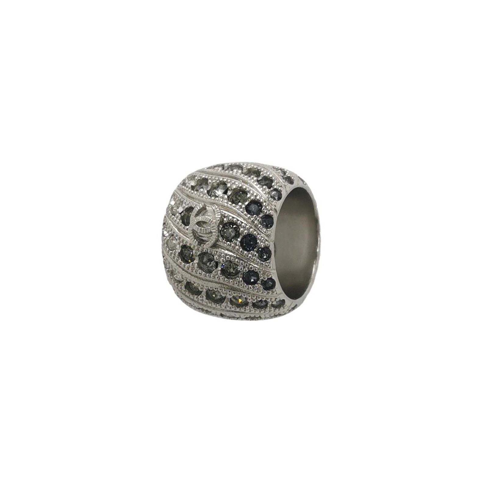 Chanel Chanel Crystal Double C Logo Wide Ring Size 14 -z2505 Size ONE SIZE - 1 Thumbnail