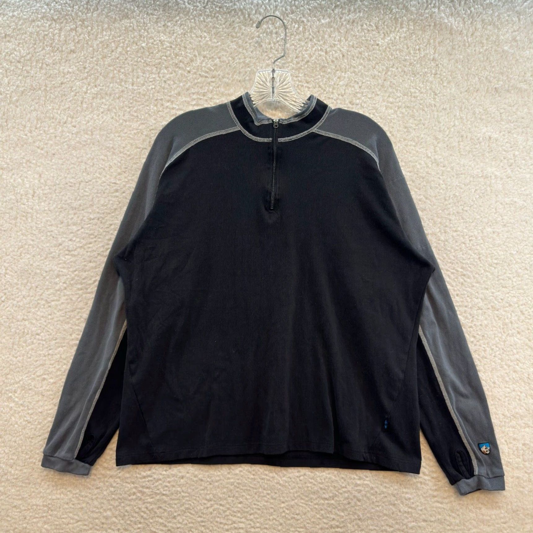 Vintage VINTAGE Kuhl Alf Sweater XL Women Black Grey 1/2 1/4 Zip Pullover Outdoor Hiking Shirt Womens XL Black Grey Size XL / US 12-14 / IT 48-50 - 2 Thumbnail
