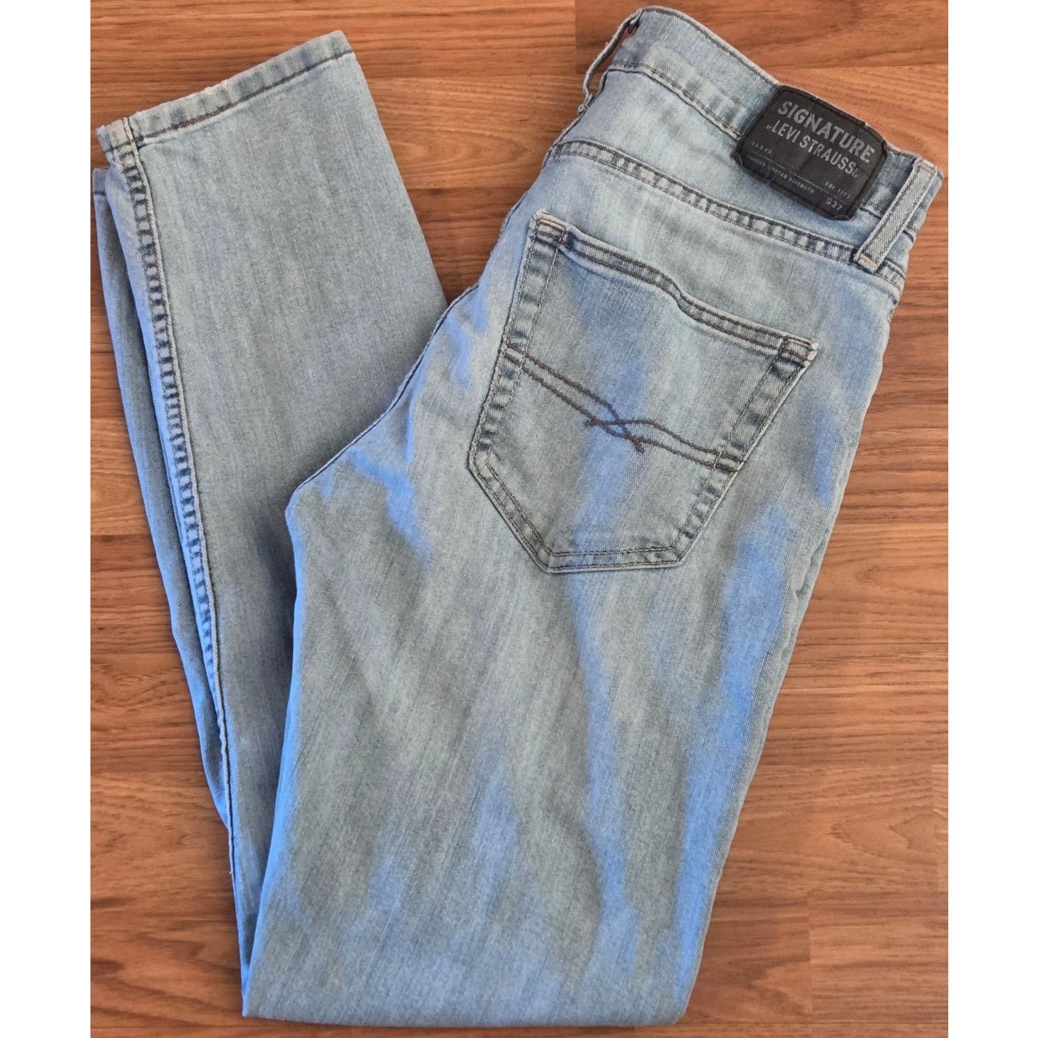 Levi's Classic Levi's S37 Slim Fit Blue Denim Jeans - Men's 32x32 Size US 32 / EU 48 - 2 Thumbnail