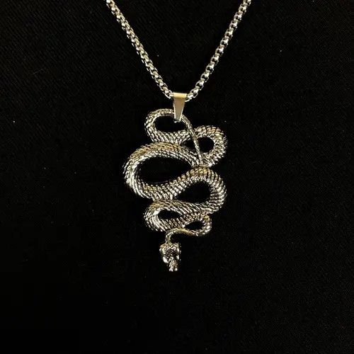 Jewelry Snake Pendant Necklace Y2K Gothic Punk Chain Size ONE SIZE - 2 Thumbnail