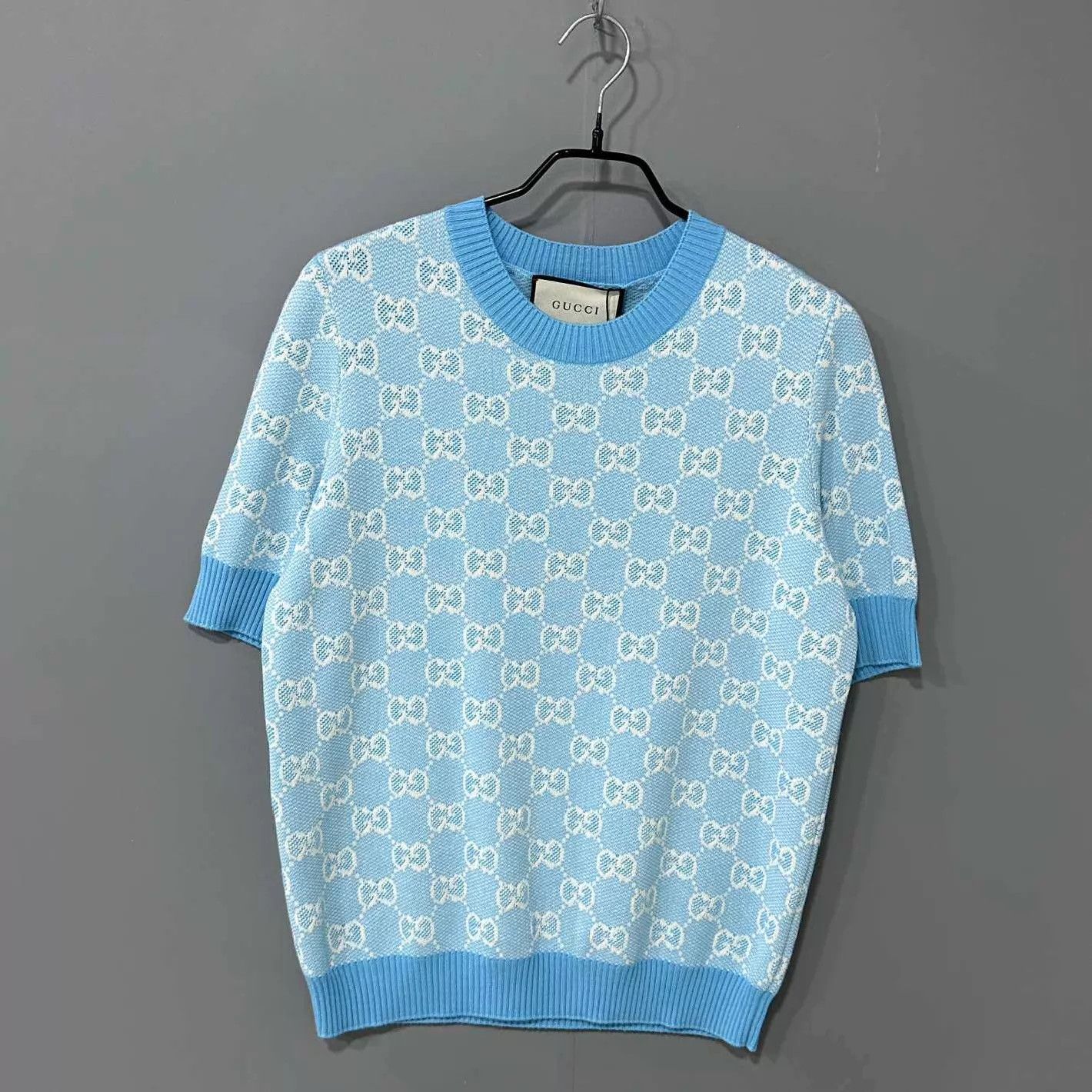 Gucci GUCCI Blue All Over Print Short Sleeve Shirt XL Size XL / US 12-14 / IT 48-50 - 2 Thumbnail