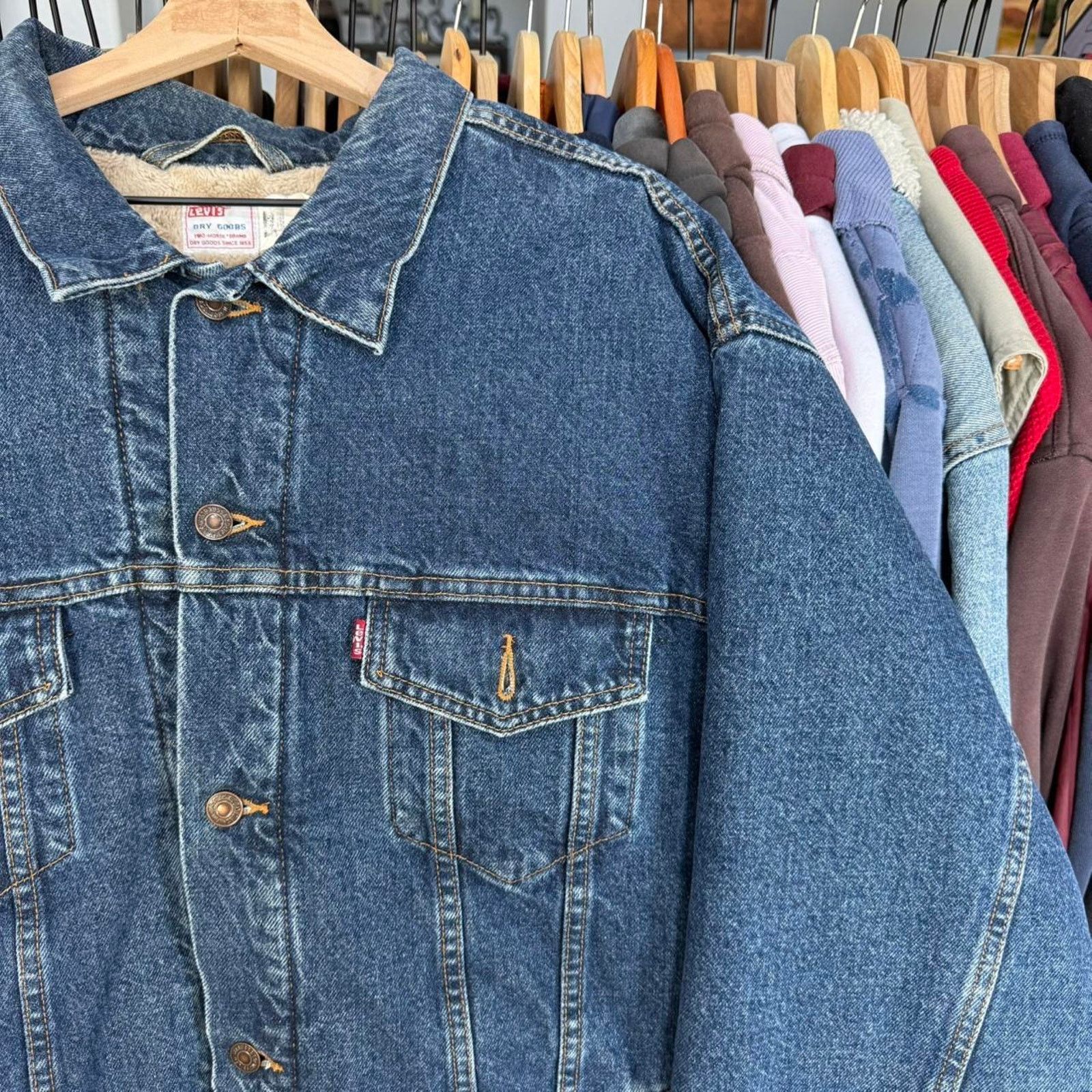 Levi's Vintage 90s Levis Dry Goods Sherpa Lined Denim Jacket Size US XXL / EU 58 / 5 - 3 Thumbnail