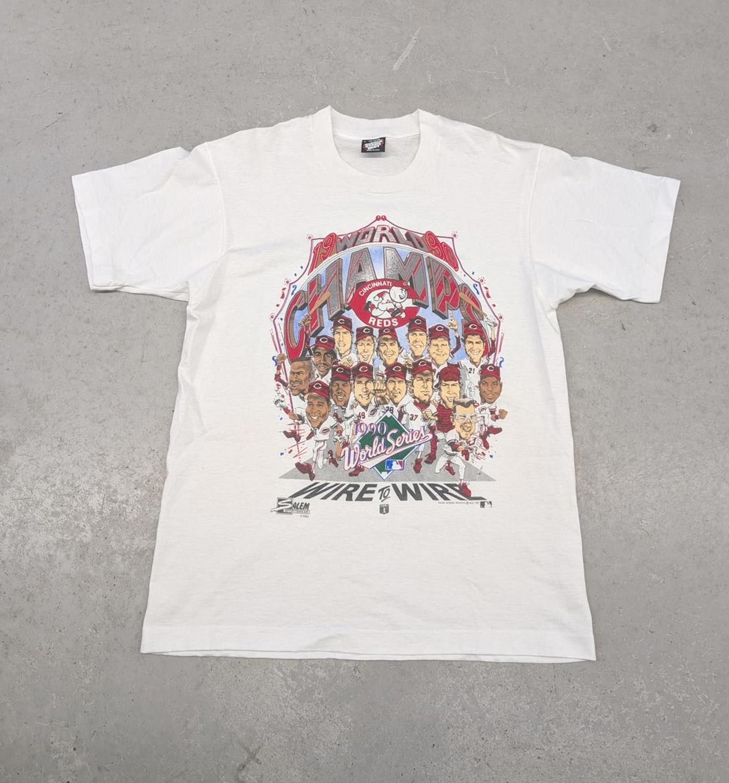 Salem Sportswear Vintage 90s Cincinnati Reds World Champs Cartoon T-shirt Size US L / EU 52-54 / 3 - 1 Thumbnail