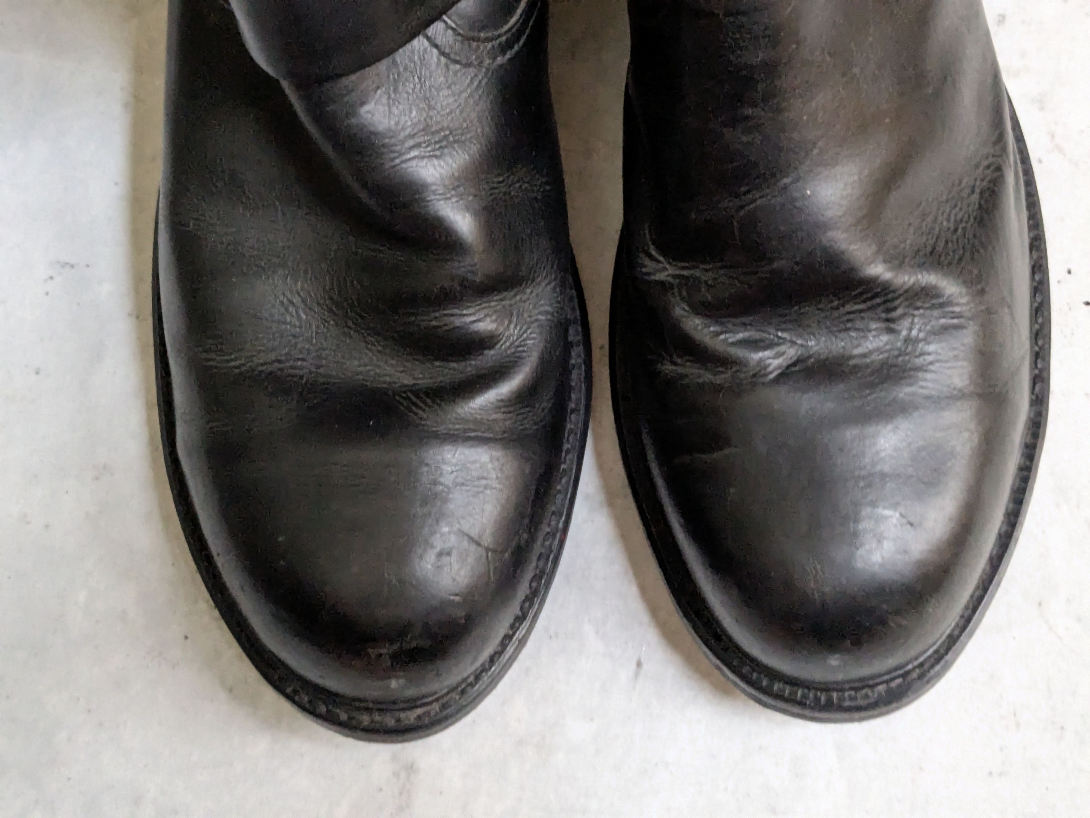 Genuine Leather Vintage Engineer Boots Black 13 E Wide Leather Buckle USA Size US 13 / EU 46 - 3 Thumbnail