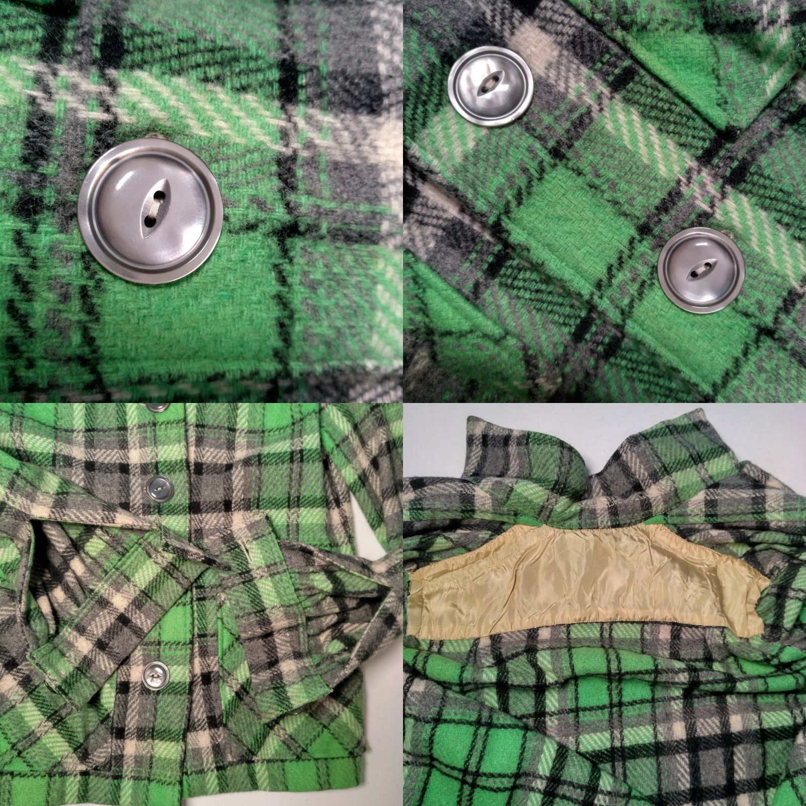 Vintage VINTAGE Womens Coat Shirt Jacket Wool blend Green Black Plaid 1950s 1960s Small SS Women Shirt Jacket Wool blend Green Black Plaid 1950s 1960s Size S / US 4 / IT 40 - 9 Thumbnail