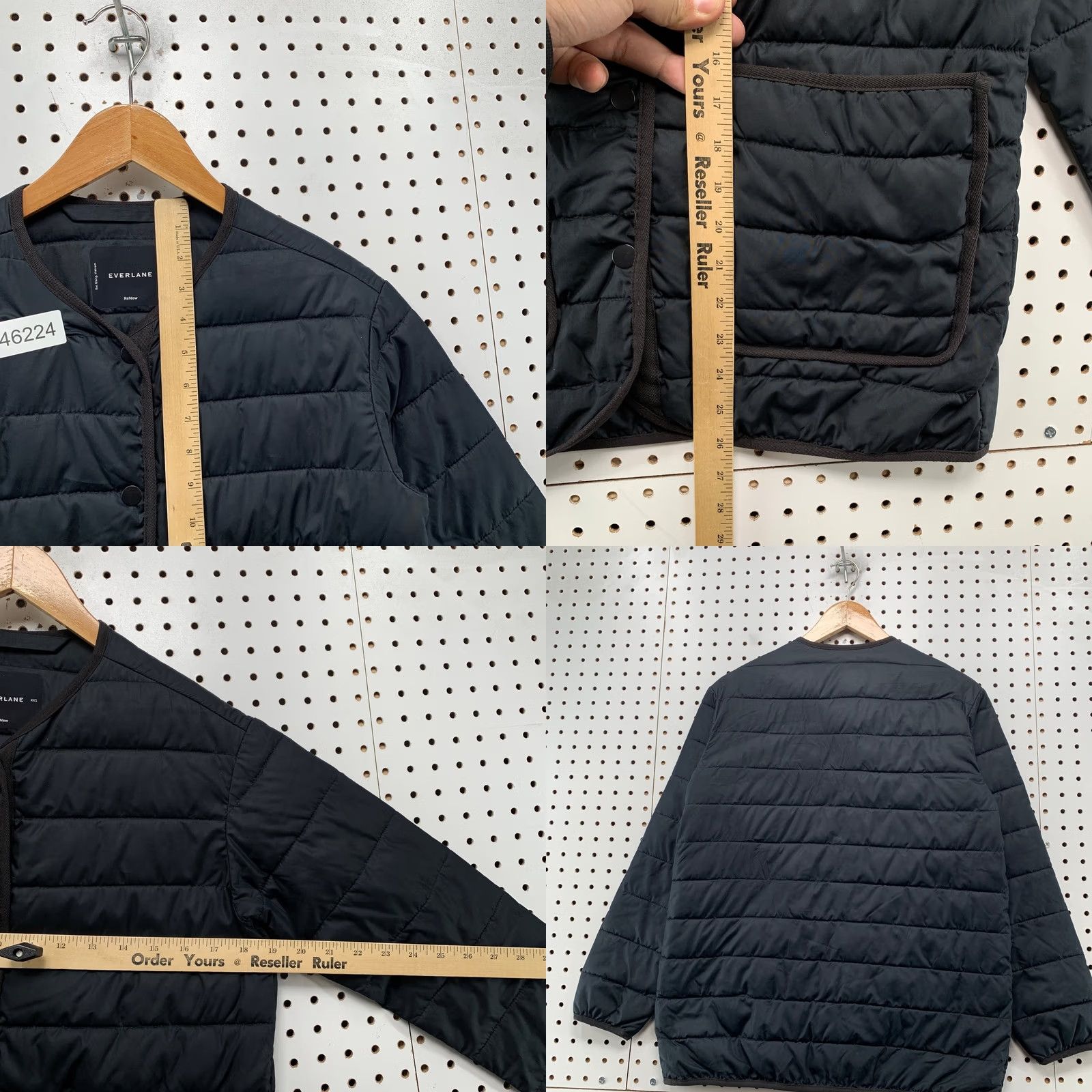 Everlane Everlane Puffer Jacket Womens 2XS Black ReNew Channeled Liner Lightweight Size XXS / US 00 / IT 34 - 8 Thumbnail