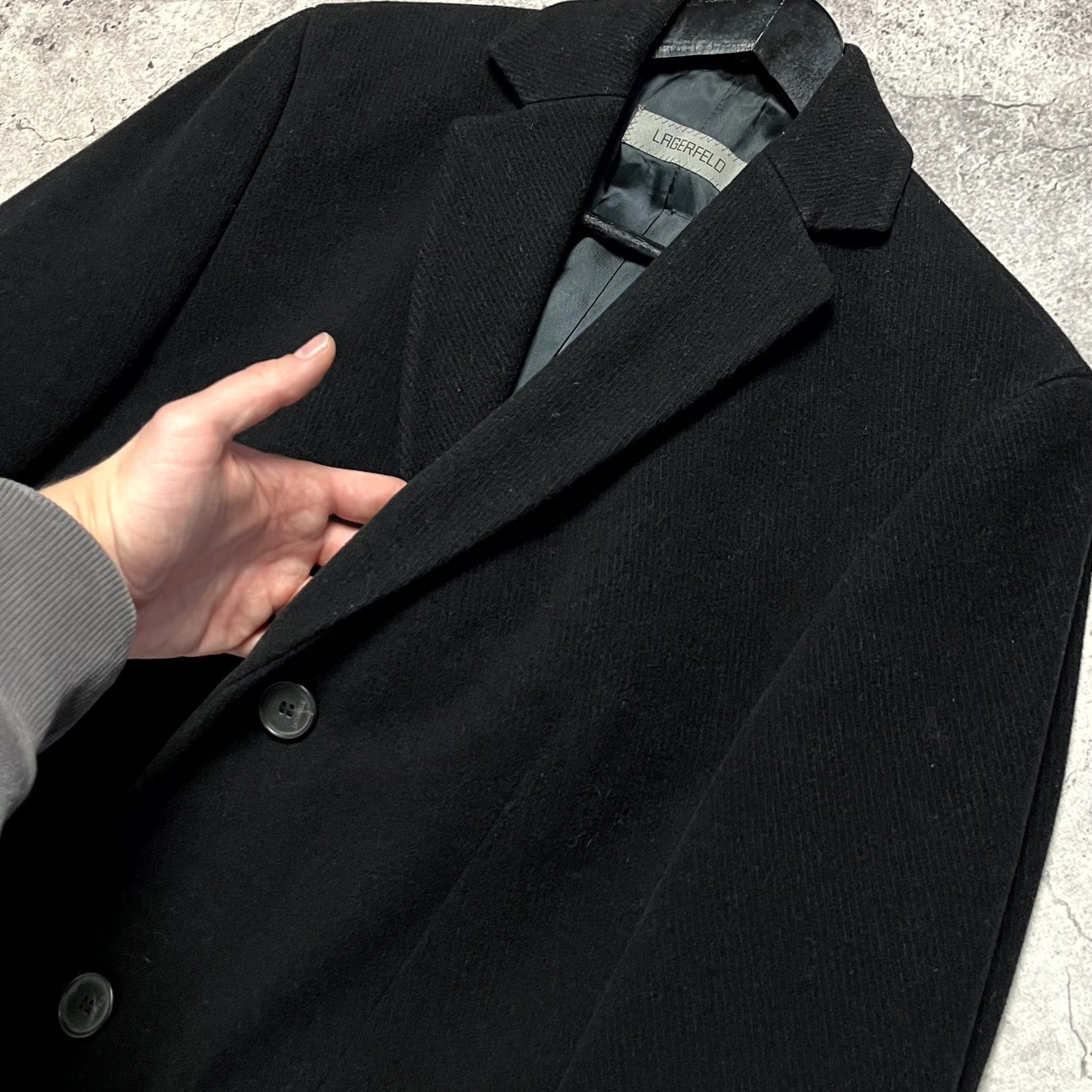 Karl Lagerfeld Karl Lagerfeld Black Classic Wool Overcoat Size M EU 44 Size US M / EU 48-50 / 2 - 3 Thumbnail