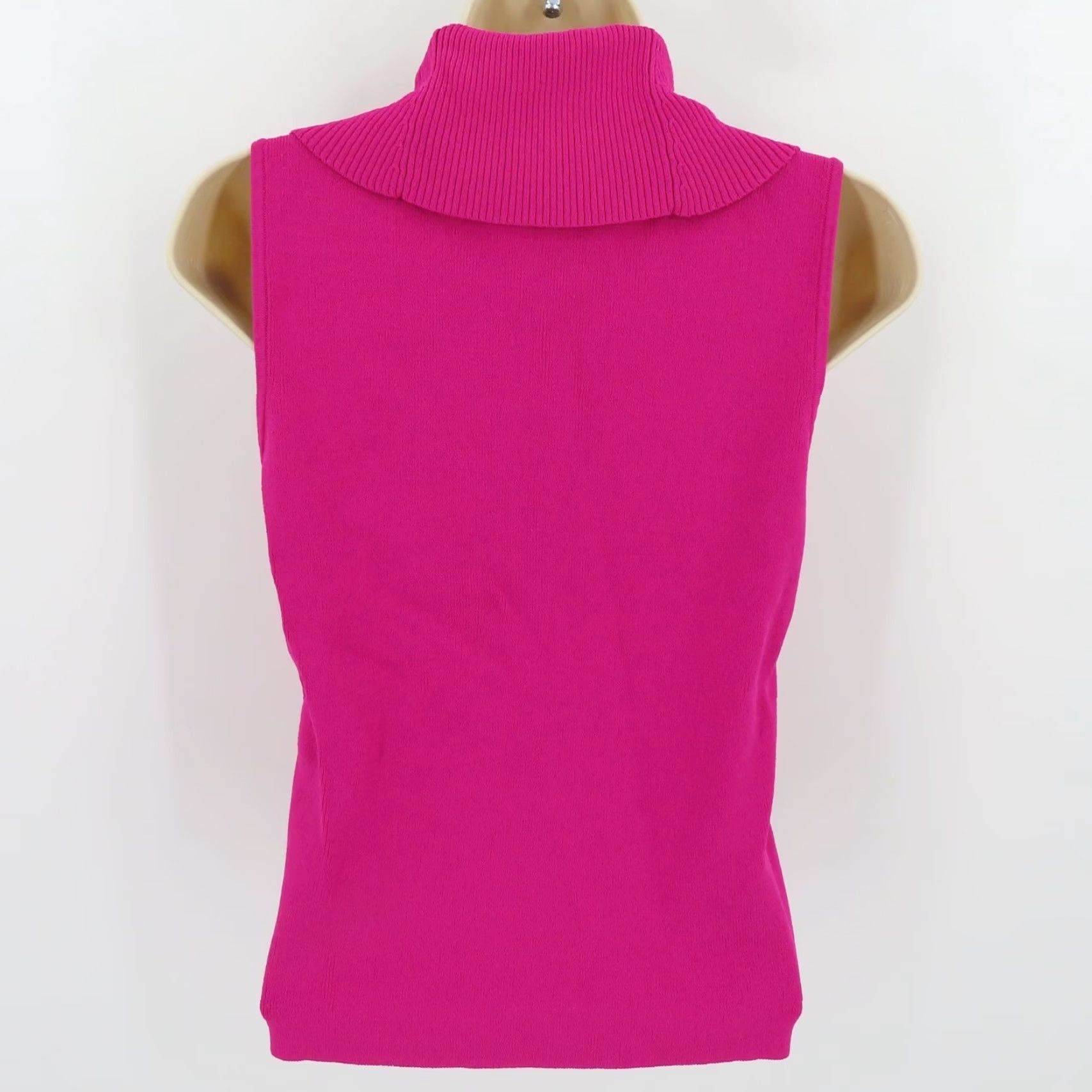 Vintage Norton McNaughton Womens Small Pink Ribbed Cowl Neck Sleeveless Sweater Shirt Size S / US 4 / IT 40 - 3 Thumbnail