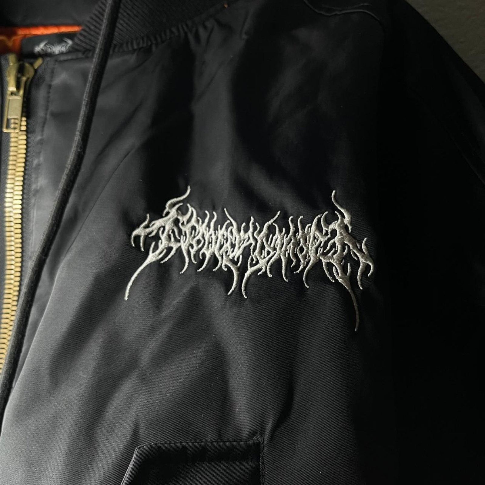 Japanese Brand Vetements Style Arabic Embroidery Orange Black Bomber Jacket Size US M / EU 48-50 / 2 - 5 Thumbnail
