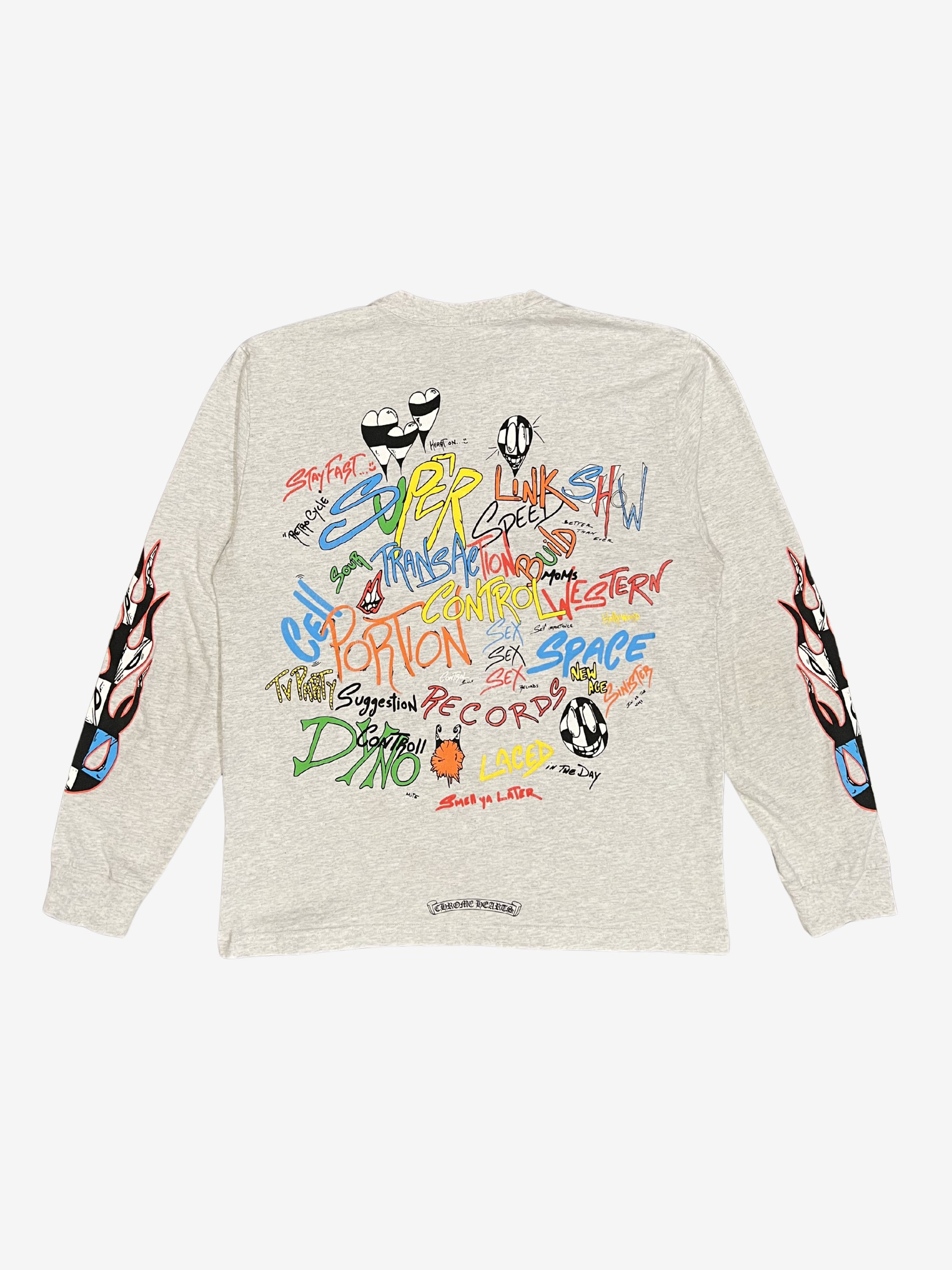 Chrome Hearts Matty Boy Gray Brain Long Sleeve T-Shirt