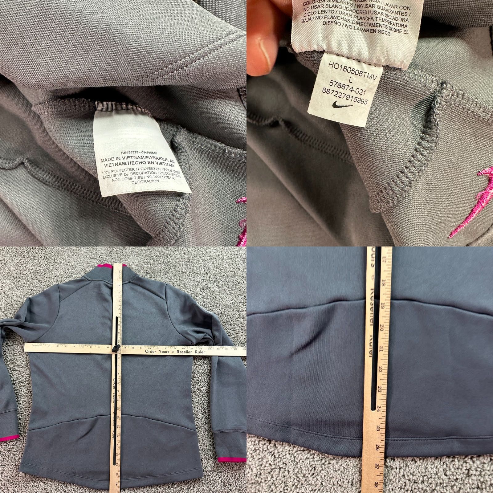 Nike Nike Golf Jacket Womens L Gray Pink 1/4 Zip Pullover Dri-Fit Logo Jacket Mens Womens Girls Boys Size L / US 10 / IT 46 - 8 Thumbnail
