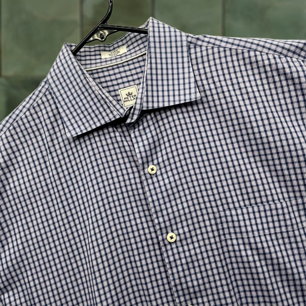Peter Millar Peter Millar Shirt Mens L Purple Plaid Check Cotton Button-Up Preppy Crown Modern Classic Size US L / EU 52-54 / 3 - 1 Thumbnail