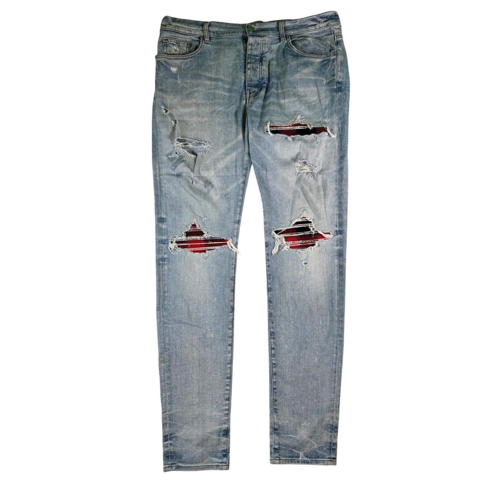 Amiri MX1 Patch Light Wash, Blue & Red Jeans