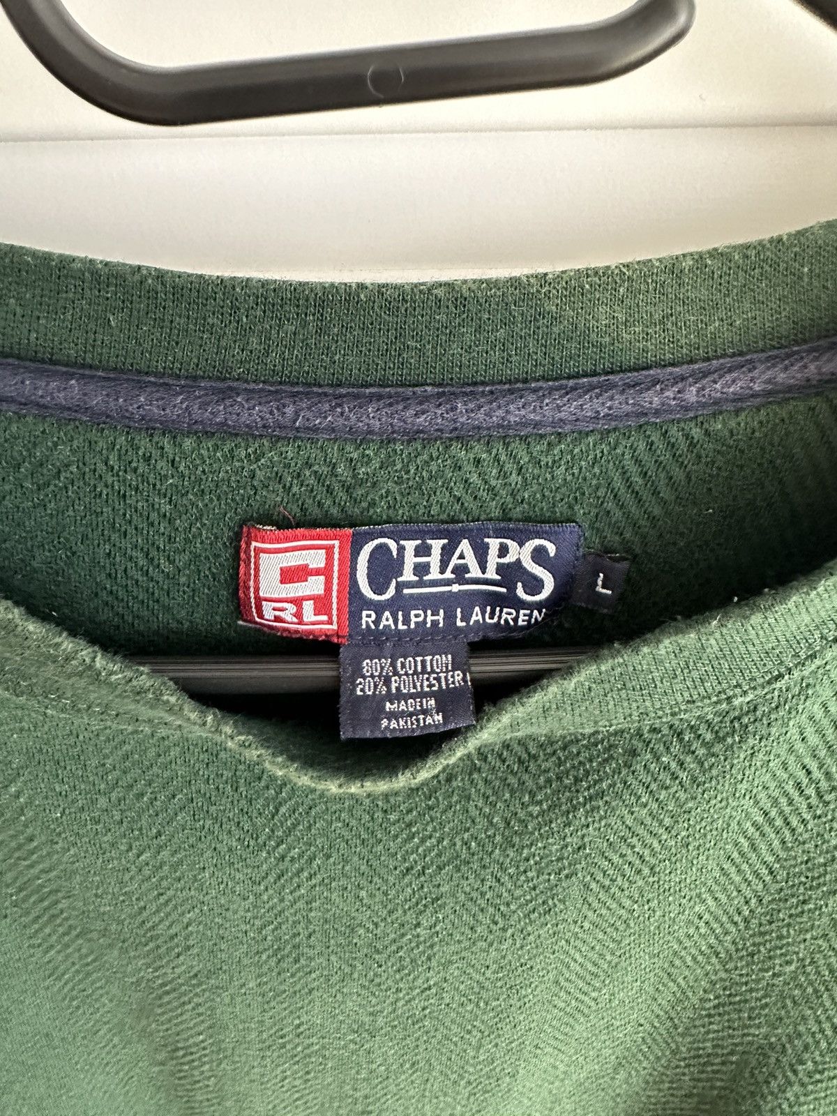 Chaps Ralph Lauren × Ralph Lauren × Vintage CHAPS Ralph Lauren crew neck green sweatshirt Size US L / EU 52-54 / 3 - 5 Thumbnail
