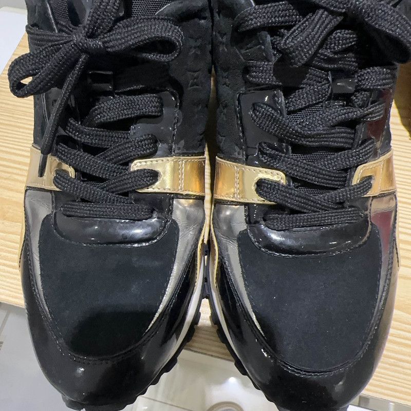 Louis Vuitton Louis Vuitton Black and Gold Low-Top Sneakers - Size US 6.5 / EU 39-40 - 9 Thumbnail